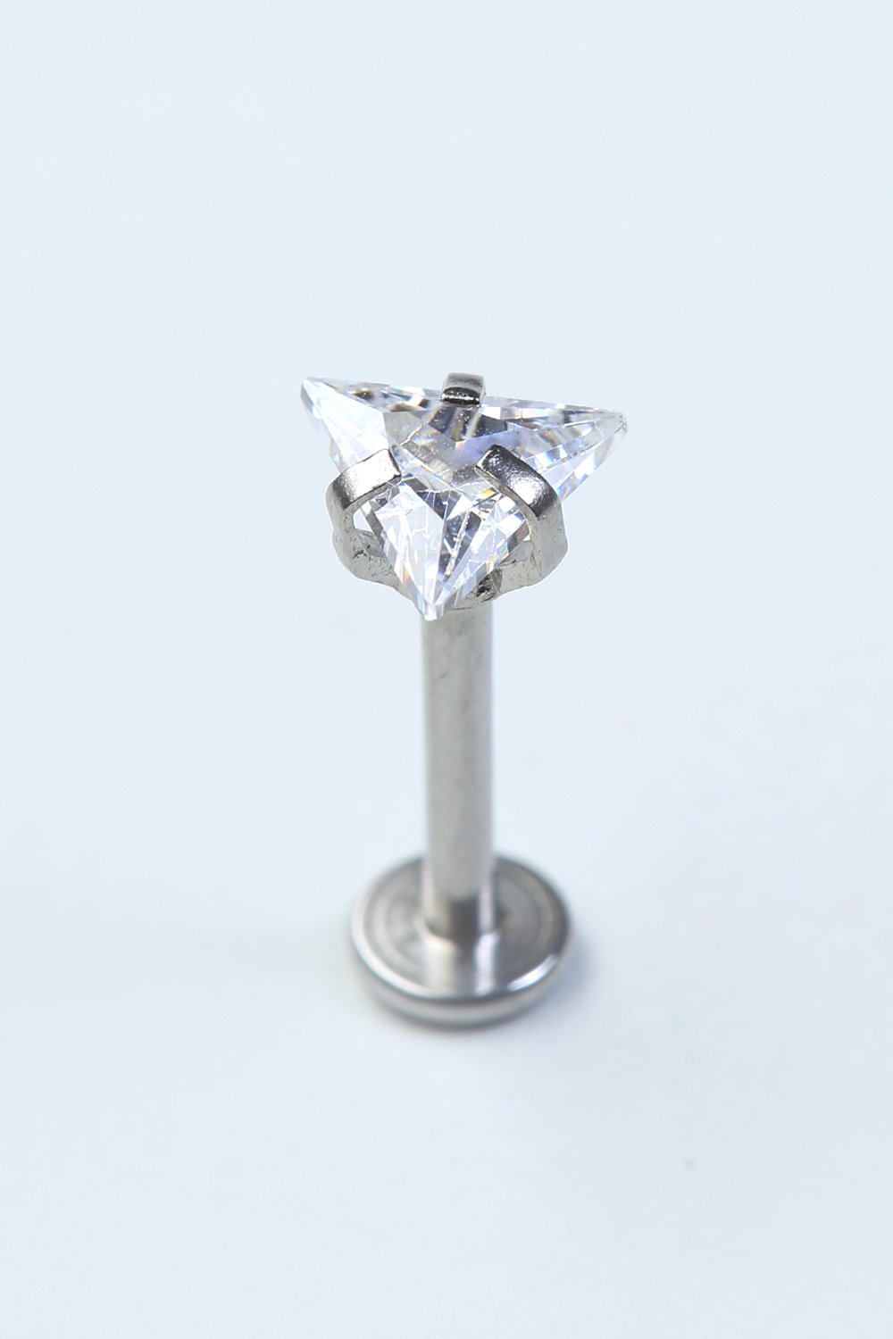 Üçgen Taş Labret Büyük Boy Silver Piercing