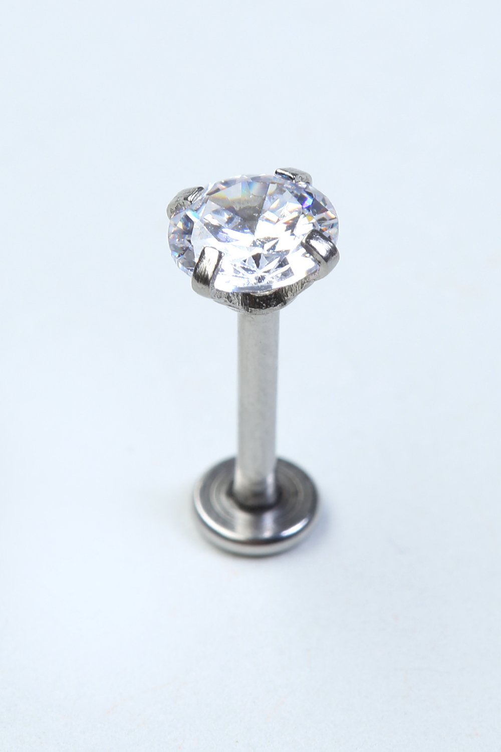 Yuvarlak Taş Labret Büyük Boy Silver Piercing
