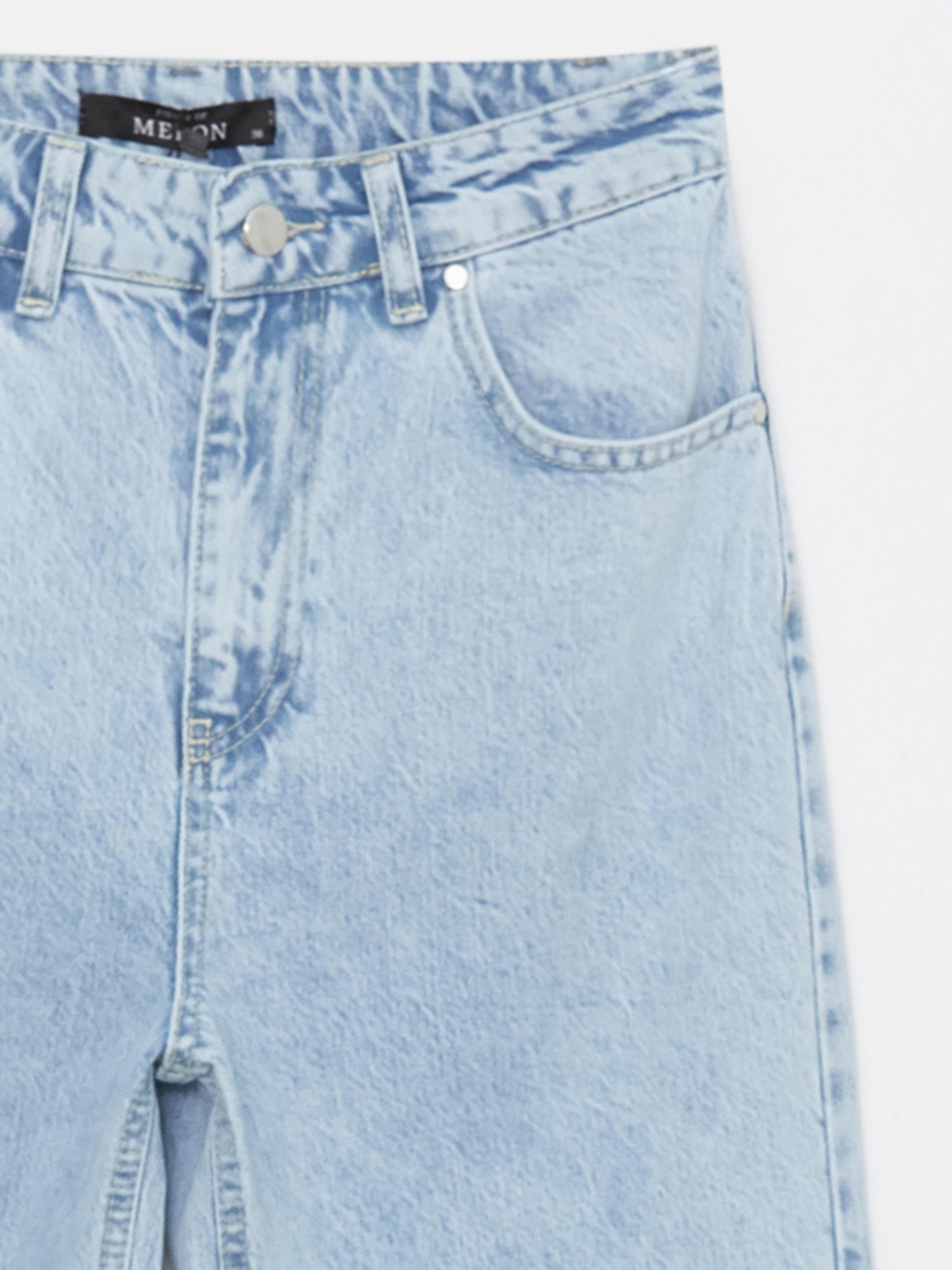 Acik Mavi Wide Leg Yüksek Bel Jean Pantolon