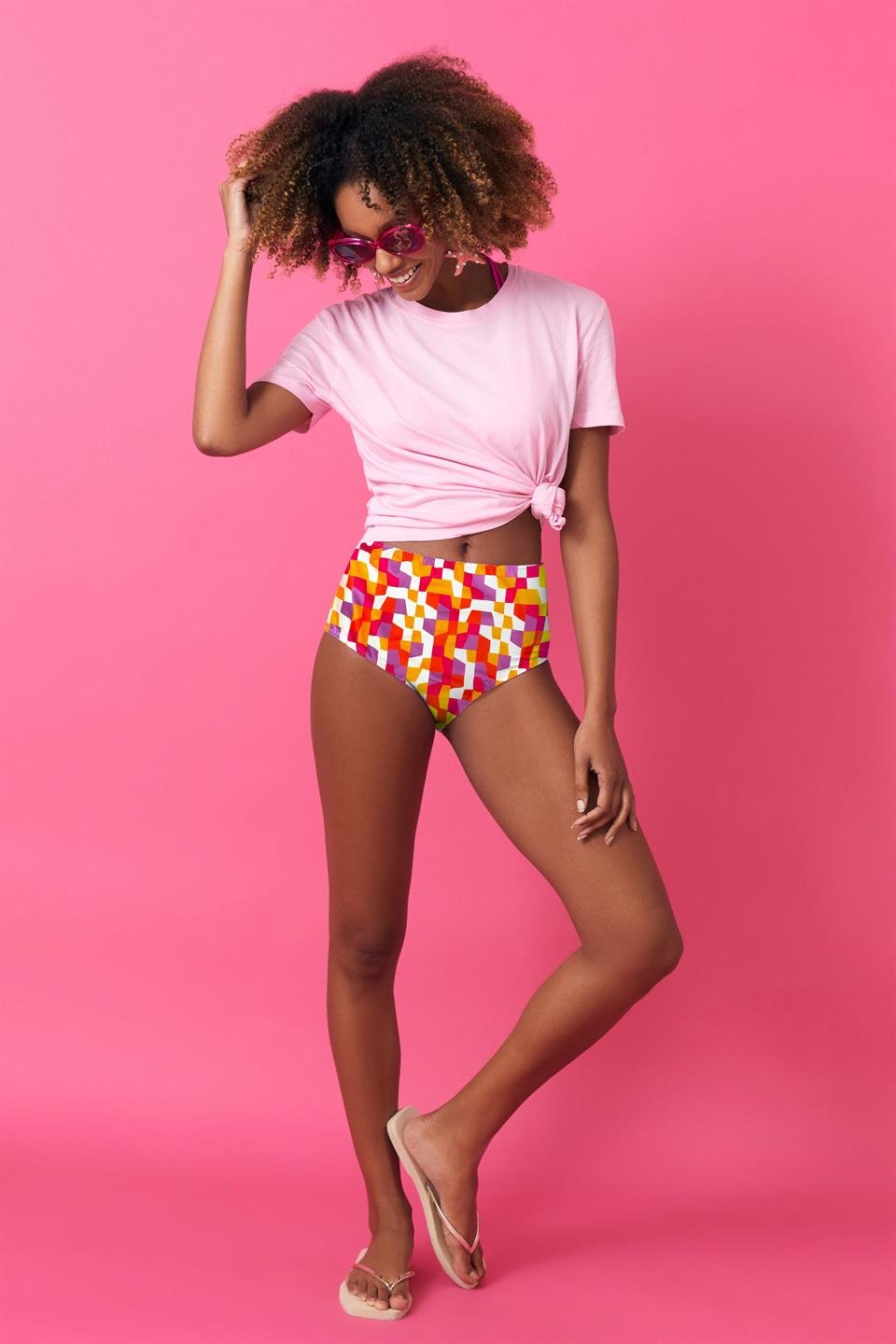 Desenli Yüksek Bel Bikini Altı