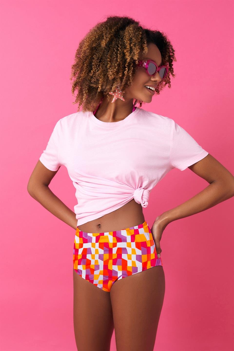 Desenli Yüksek Bel Bikini Altı