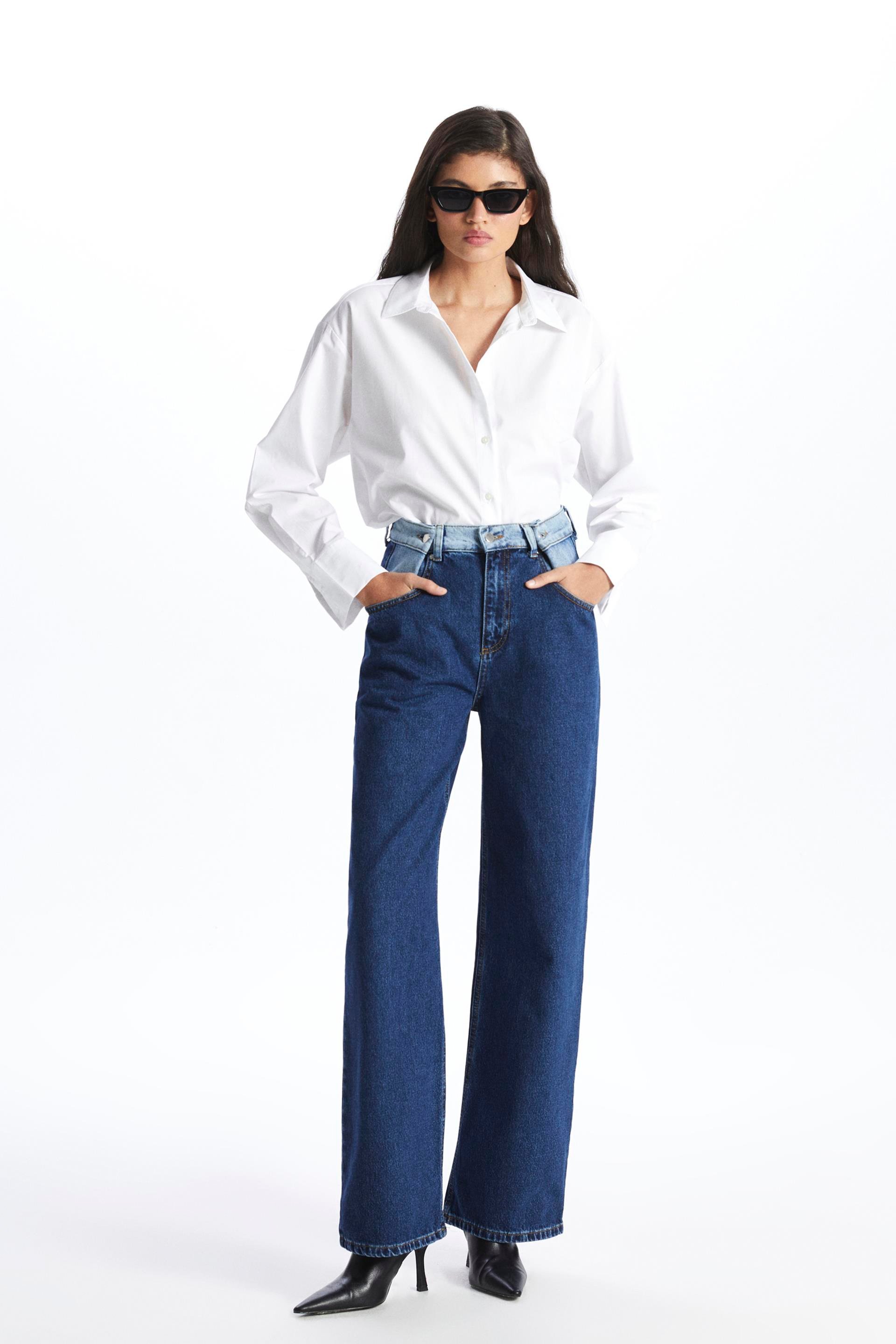 Siyah Wide Leg Relaxed Fit Jean