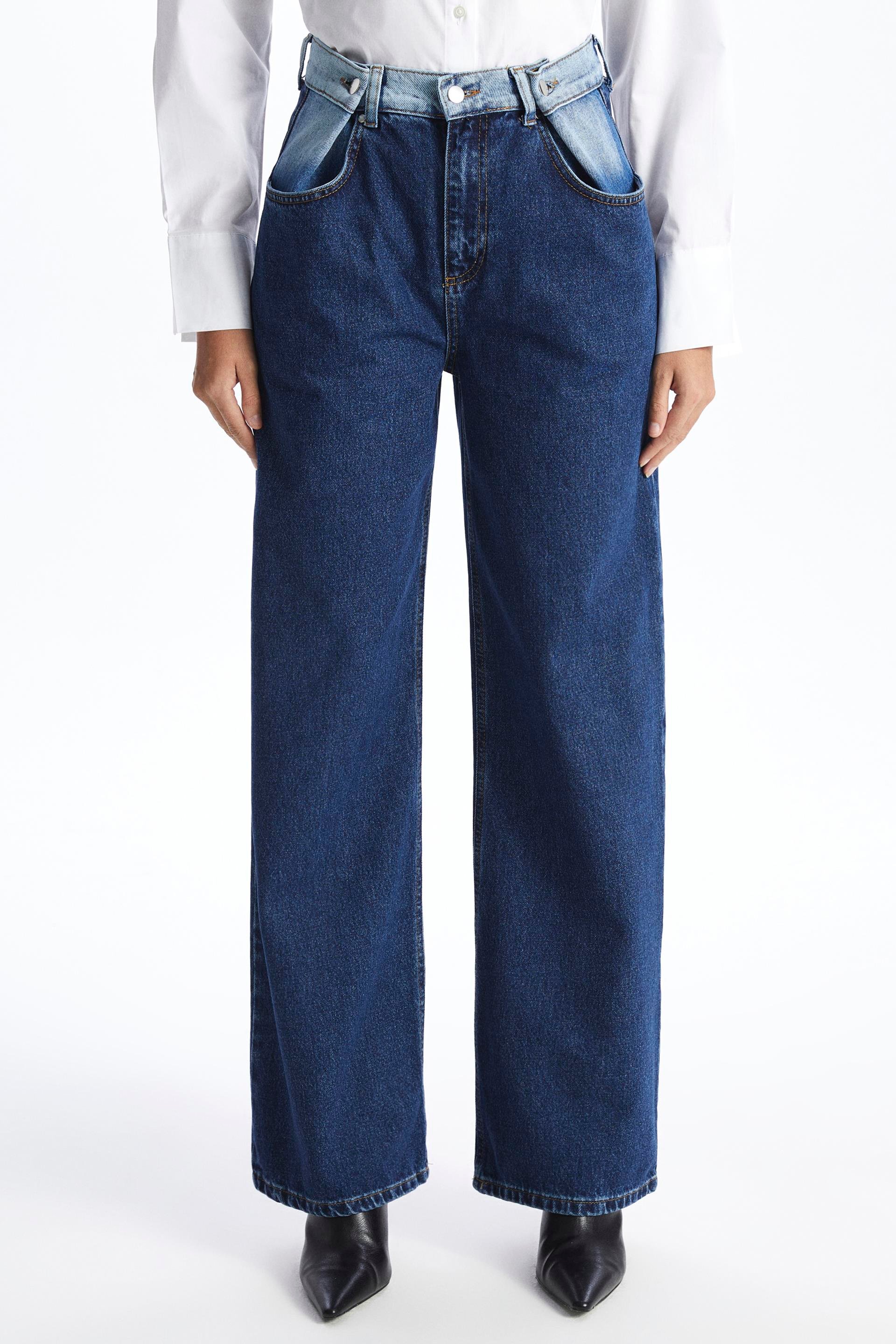 Siyah Wide Leg Relaxed Fit Jean