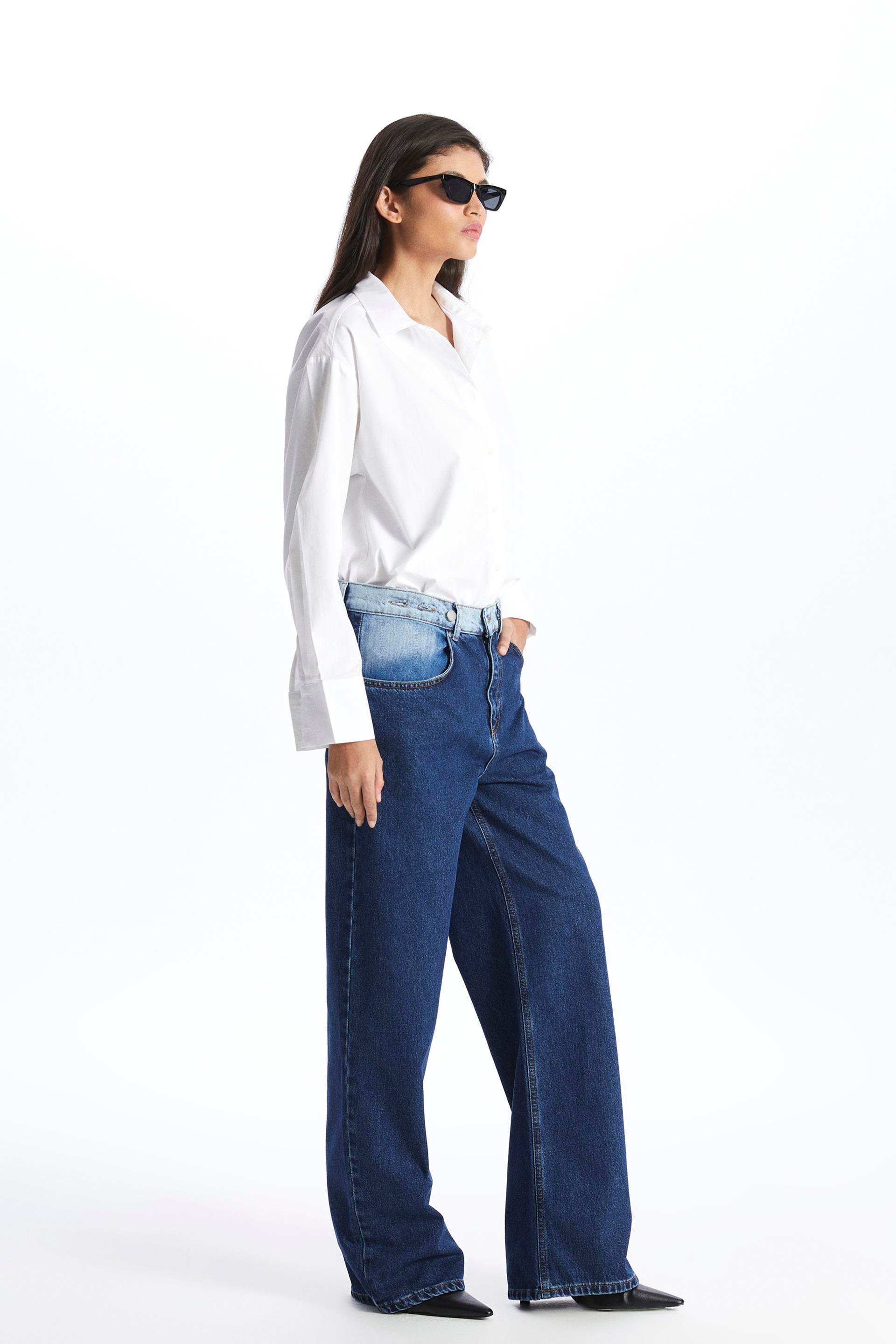 Siyah Wide Leg Relaxed Fit Jean