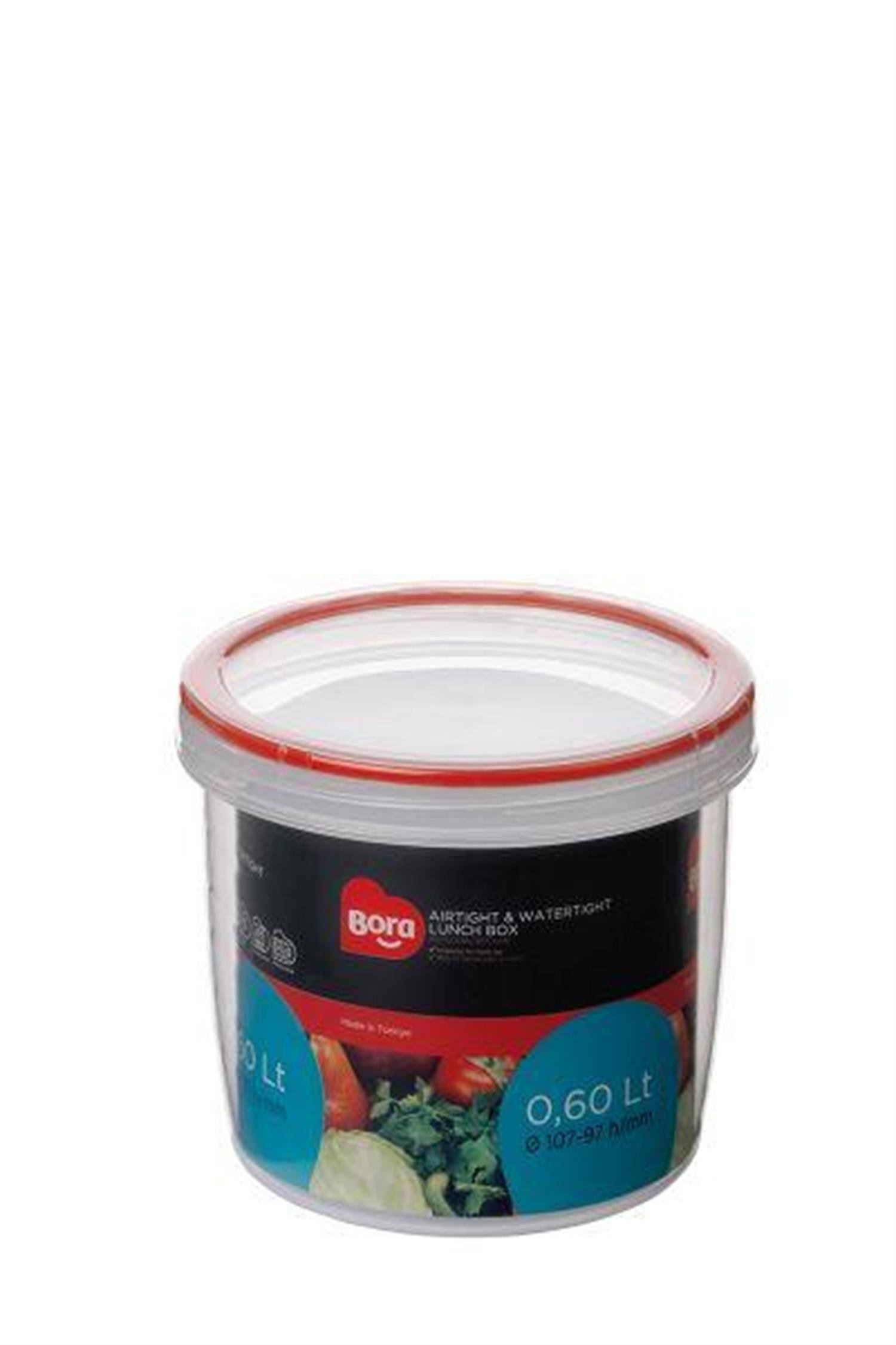 Bora Plastik Contalı Vidalı Saklama Kabı No:5 - 0,60 Lt