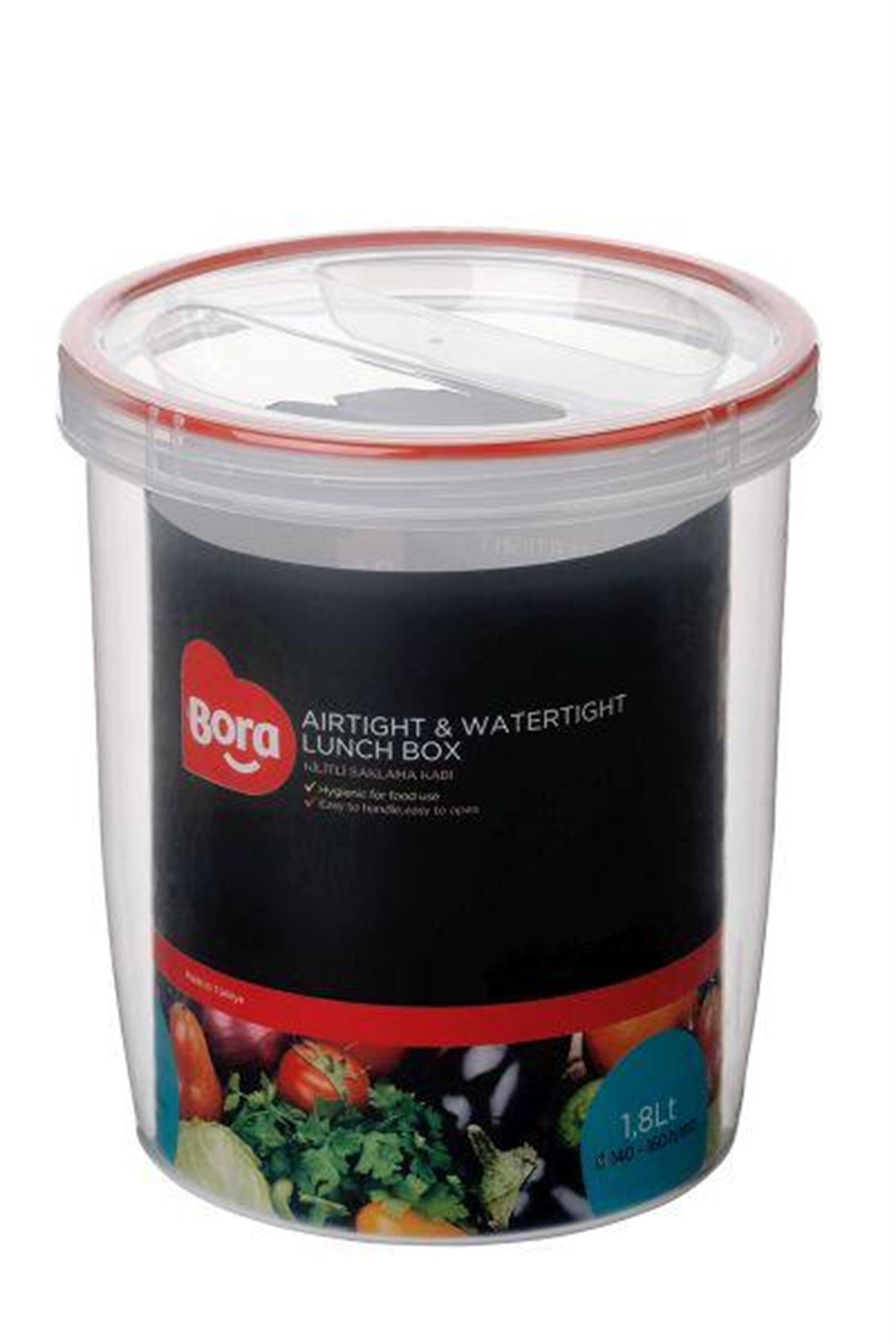 Bora Plastik Contalı Vidalı Saklama Kabı No:12 - 1,8 Lt