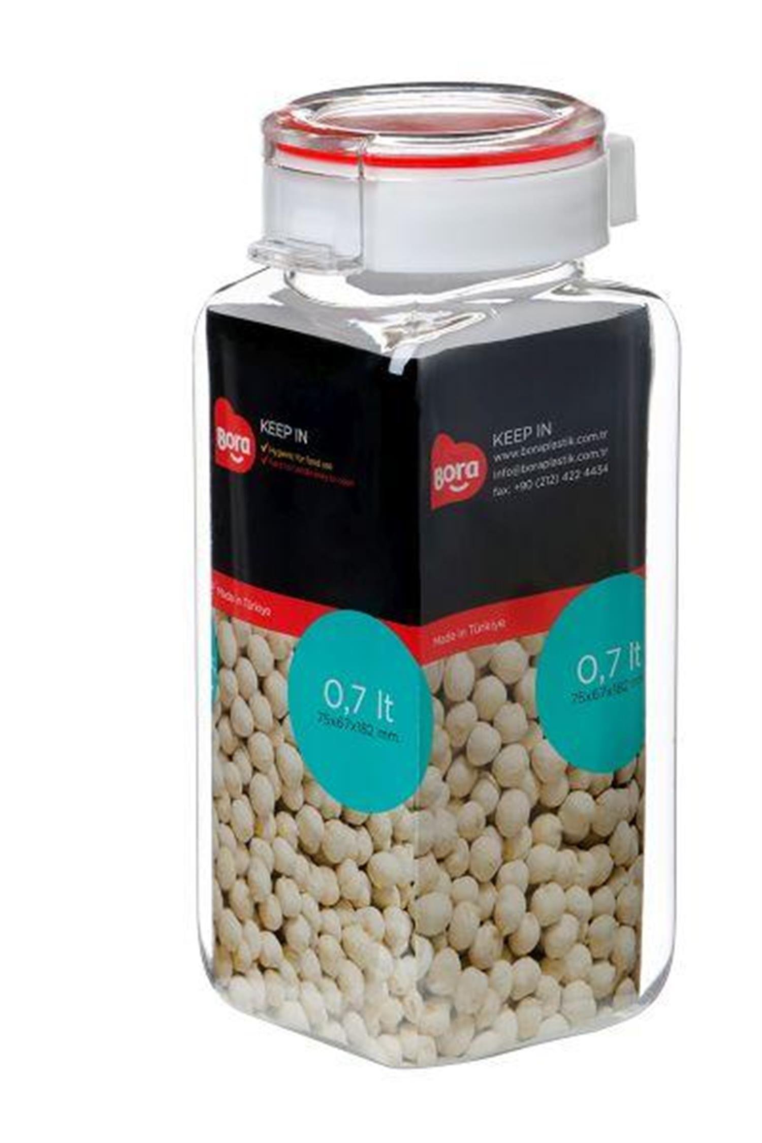 Bora Plastik Pet Köşeli 63mm No:3 - 0,7 Lt BO2202