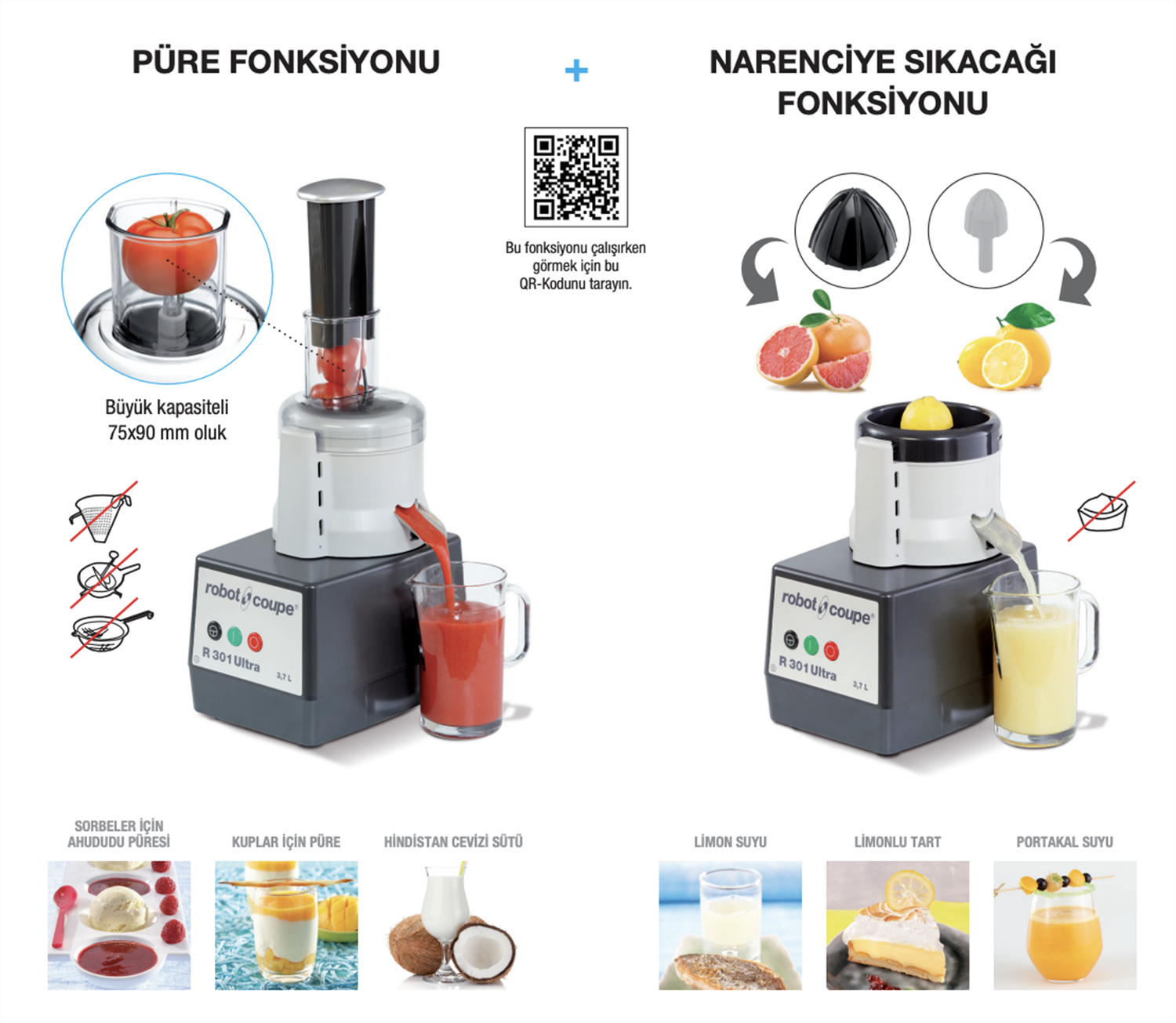 Robot Coupe R201 XL / R211 XL İçin Meyve/Sebze Suyu Sıkma ve Püre Kiti