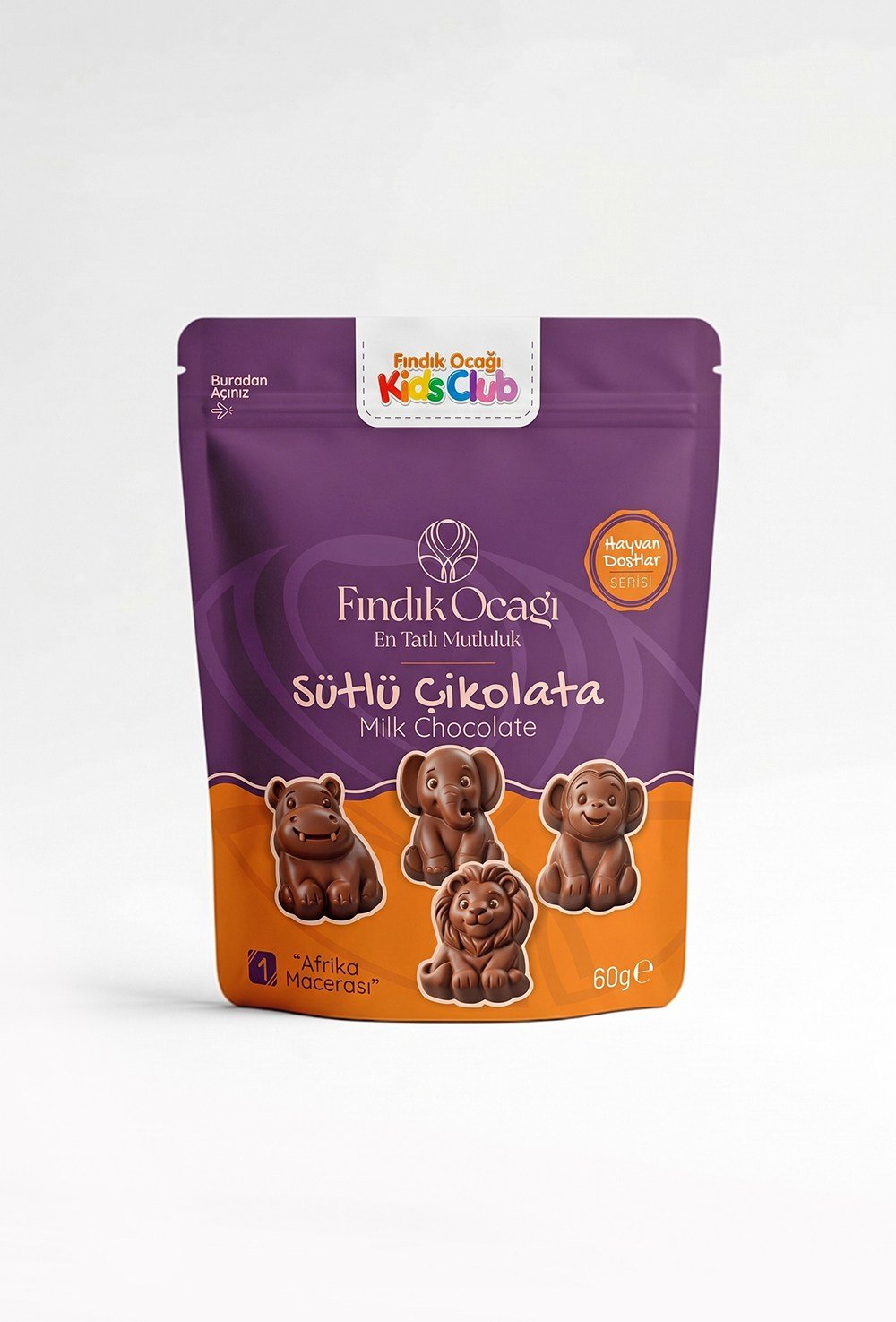 1 Afrika Macerası Doypack - Sütlü Çikolata 60 g