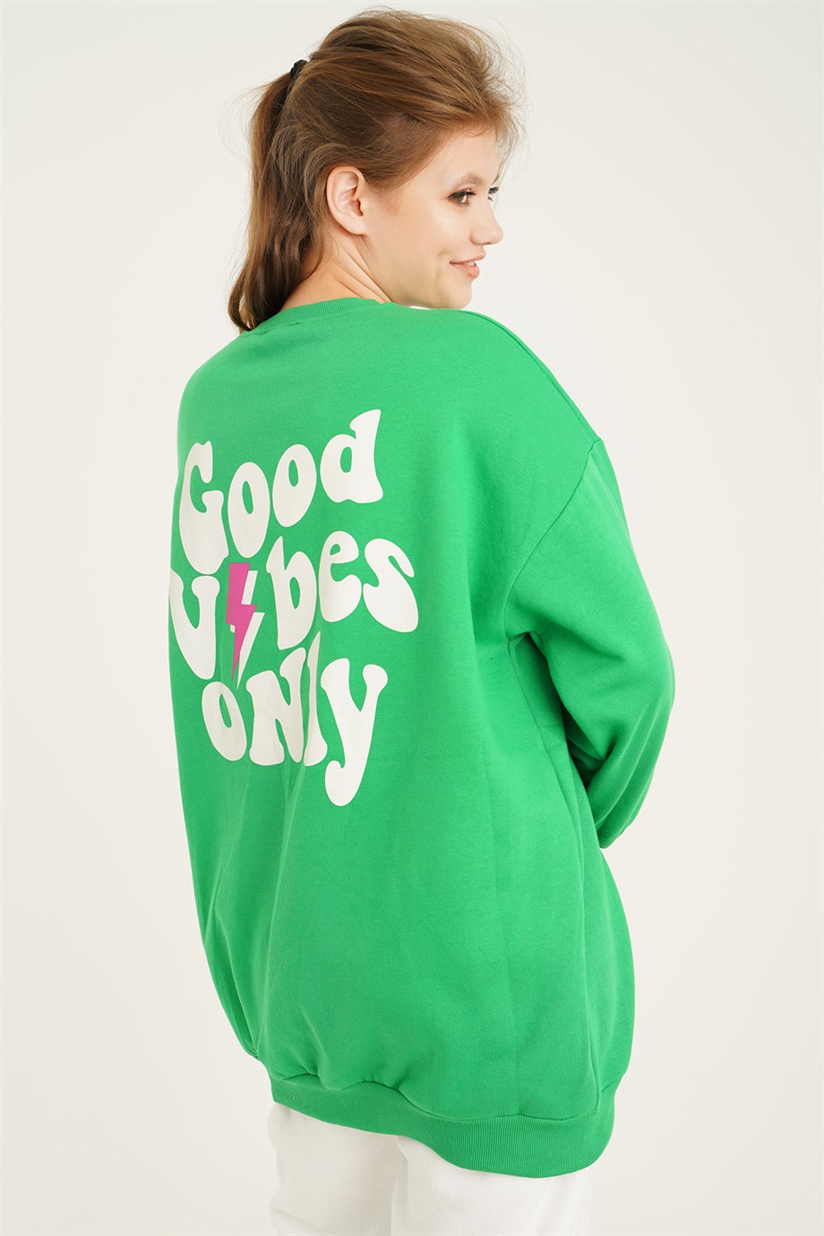 Arka Yazı Baskılı Benetton Sweatshirt