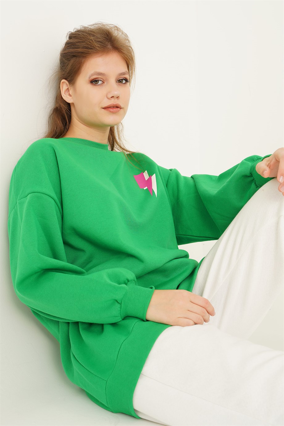 Arka Yazı Baskılı Benetton Sweatshirt