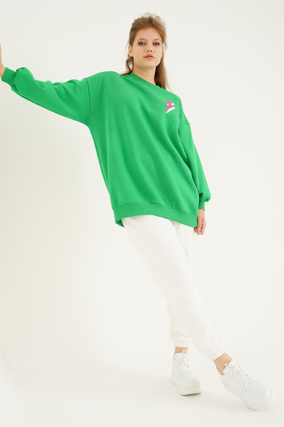 Arka Yazı Baskılı Benetton Sweatshirt