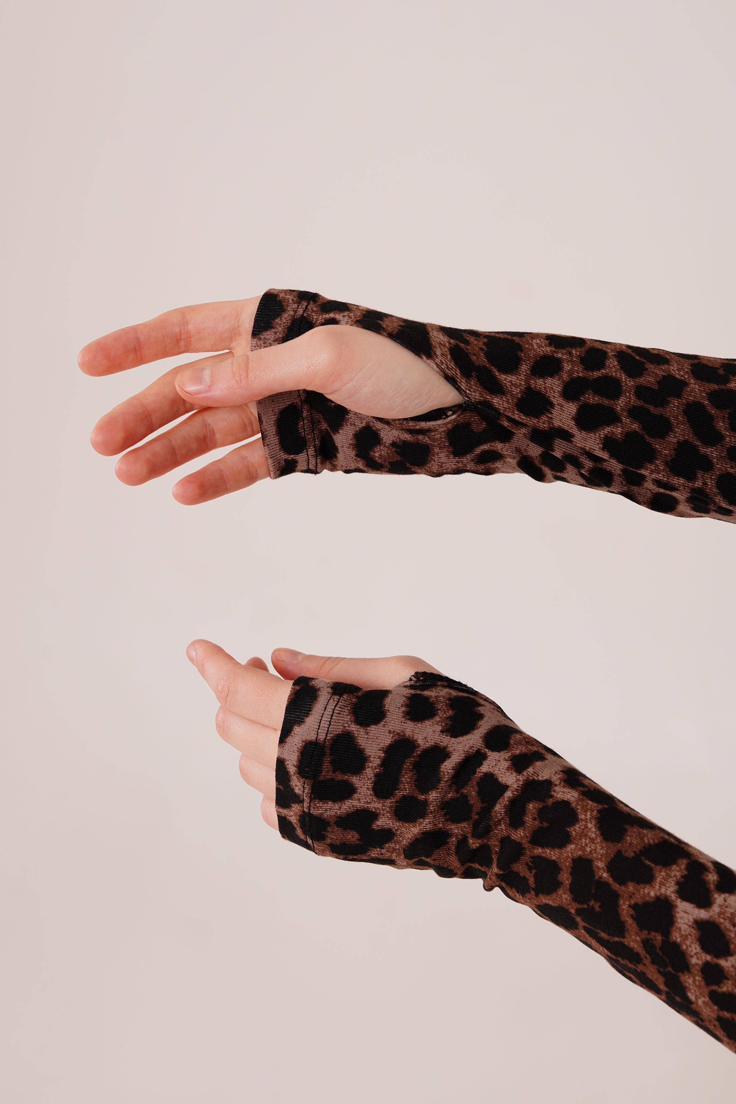Leopar Desen Toptan Basic Bluz