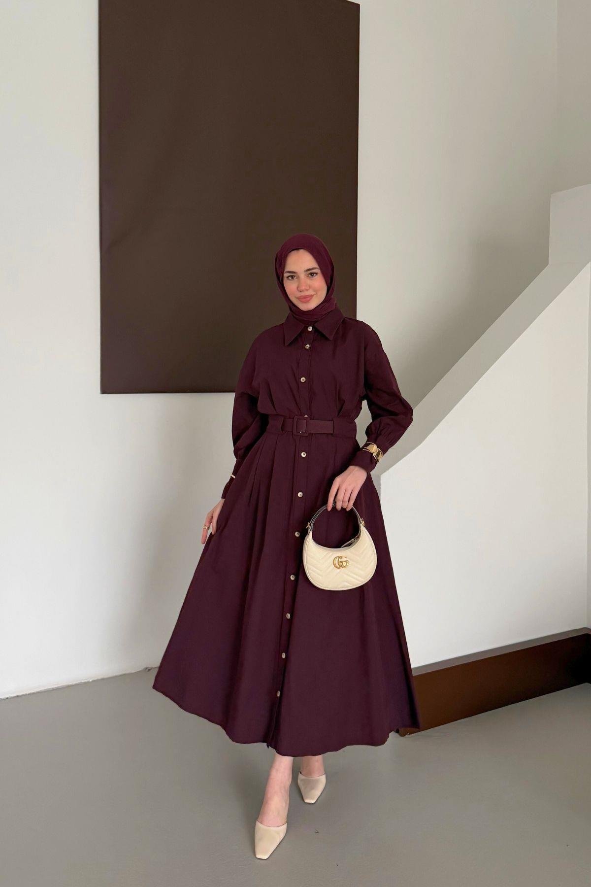Asos Elbise Bordo