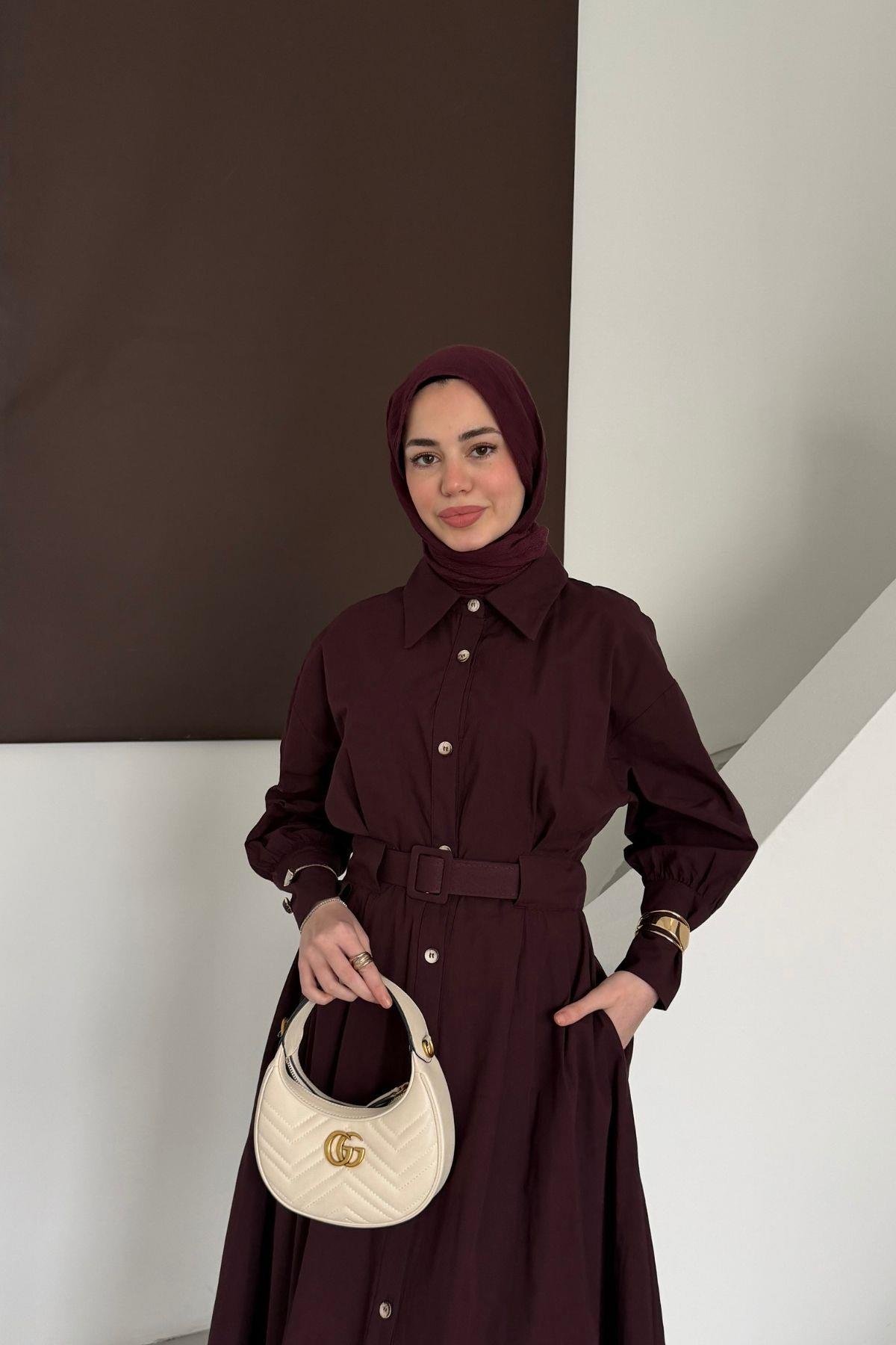 Asos Elbise Bordo