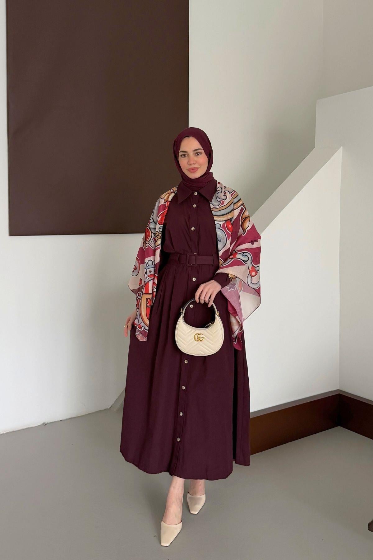 Asos Elbise Bordo