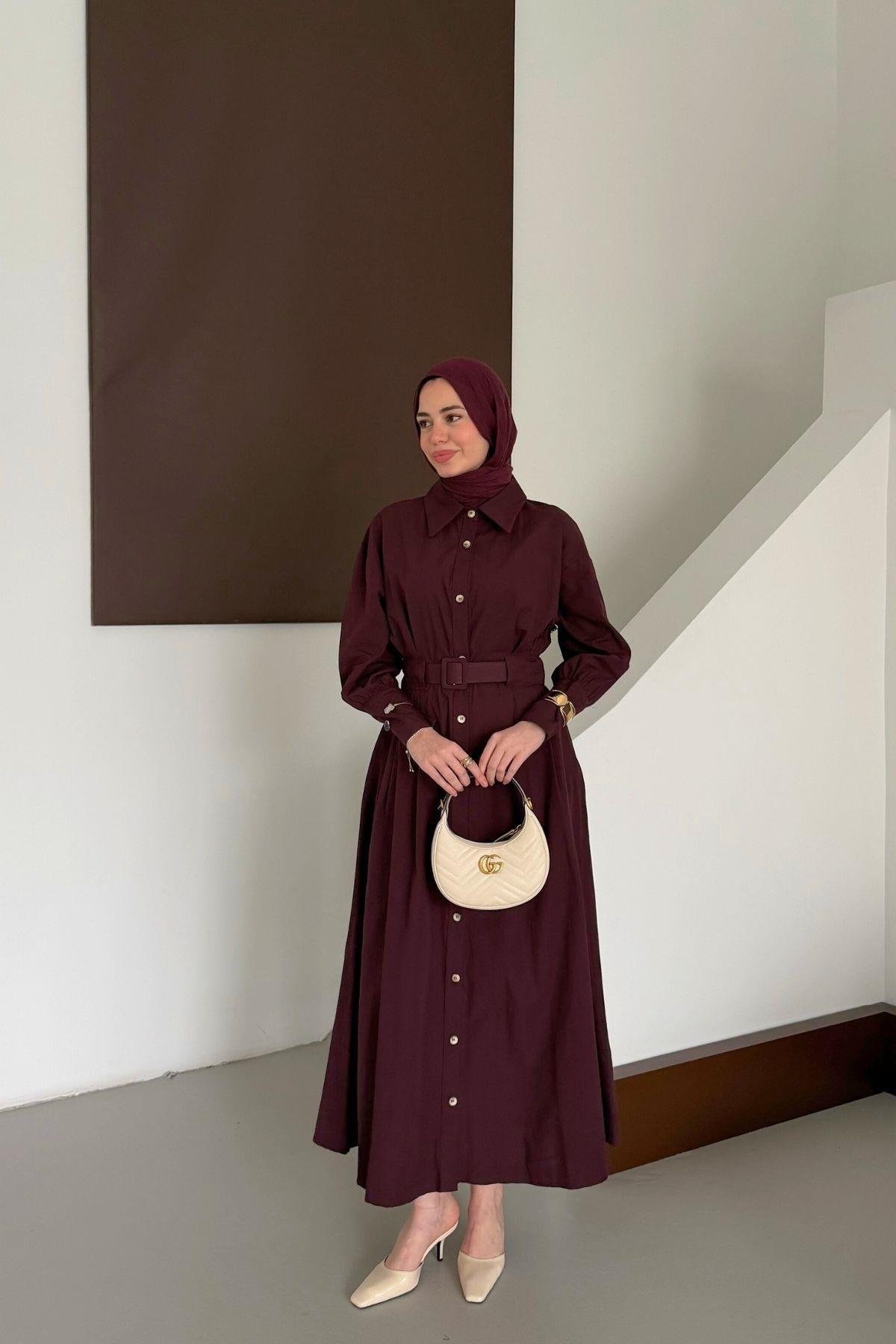 Asos Elbise Bordo