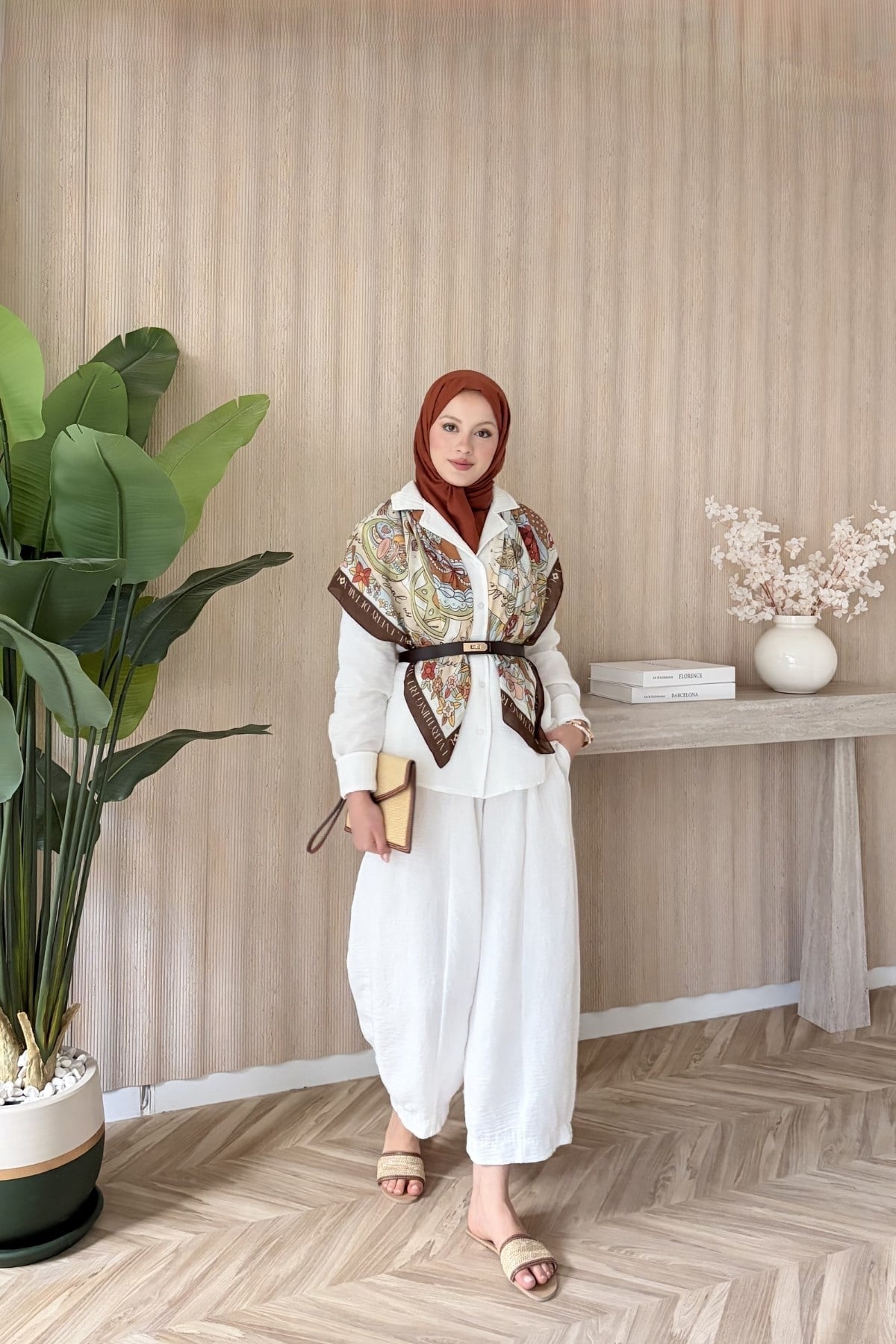 Aura Zra Şalvar Takım Beyaz
