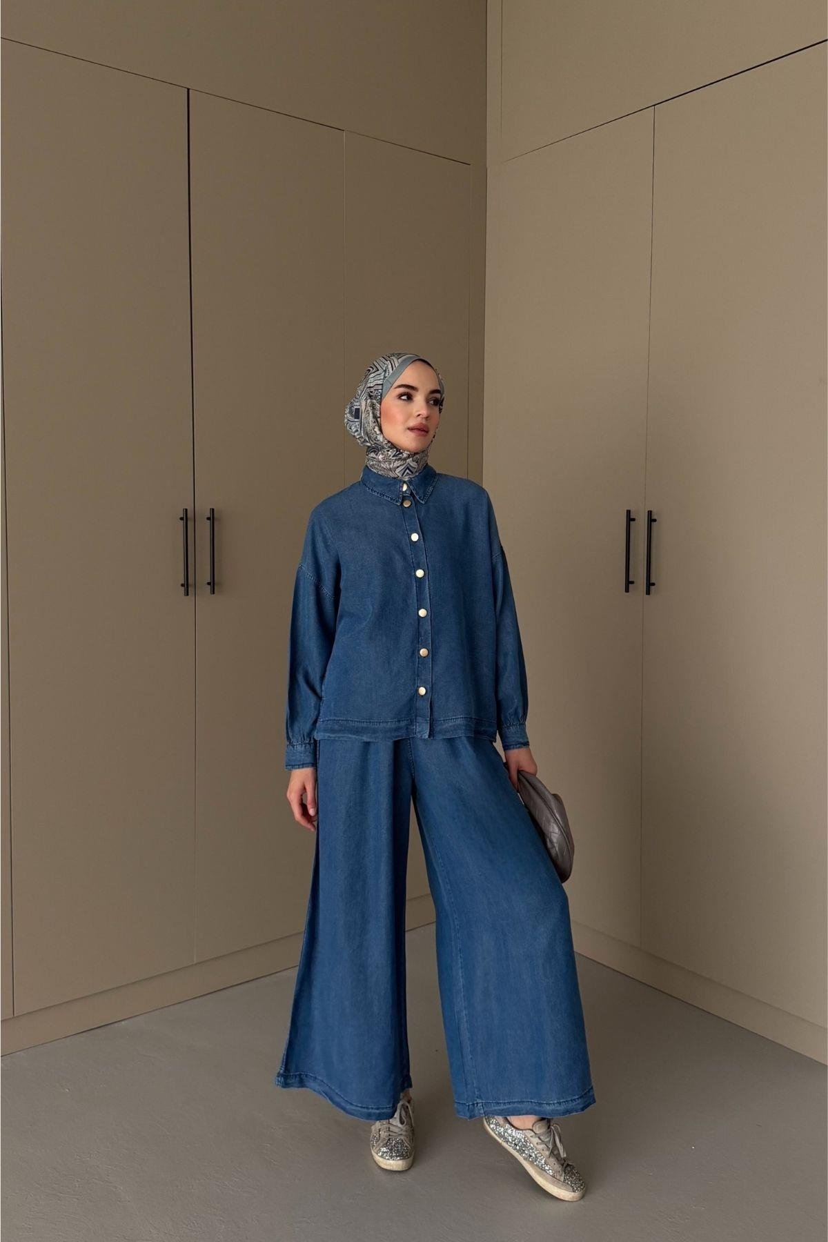 Becca Denim Takım Mavi