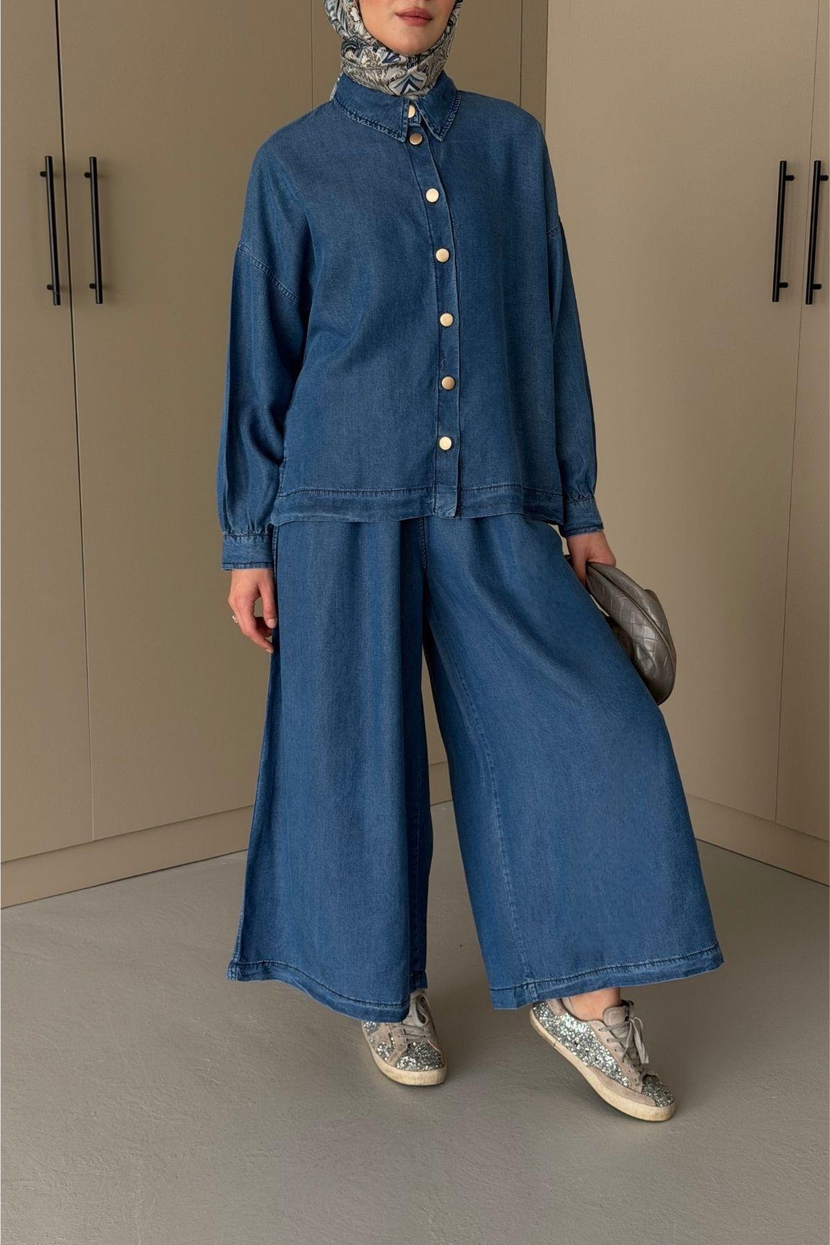 Becca Denim Takım Mavi