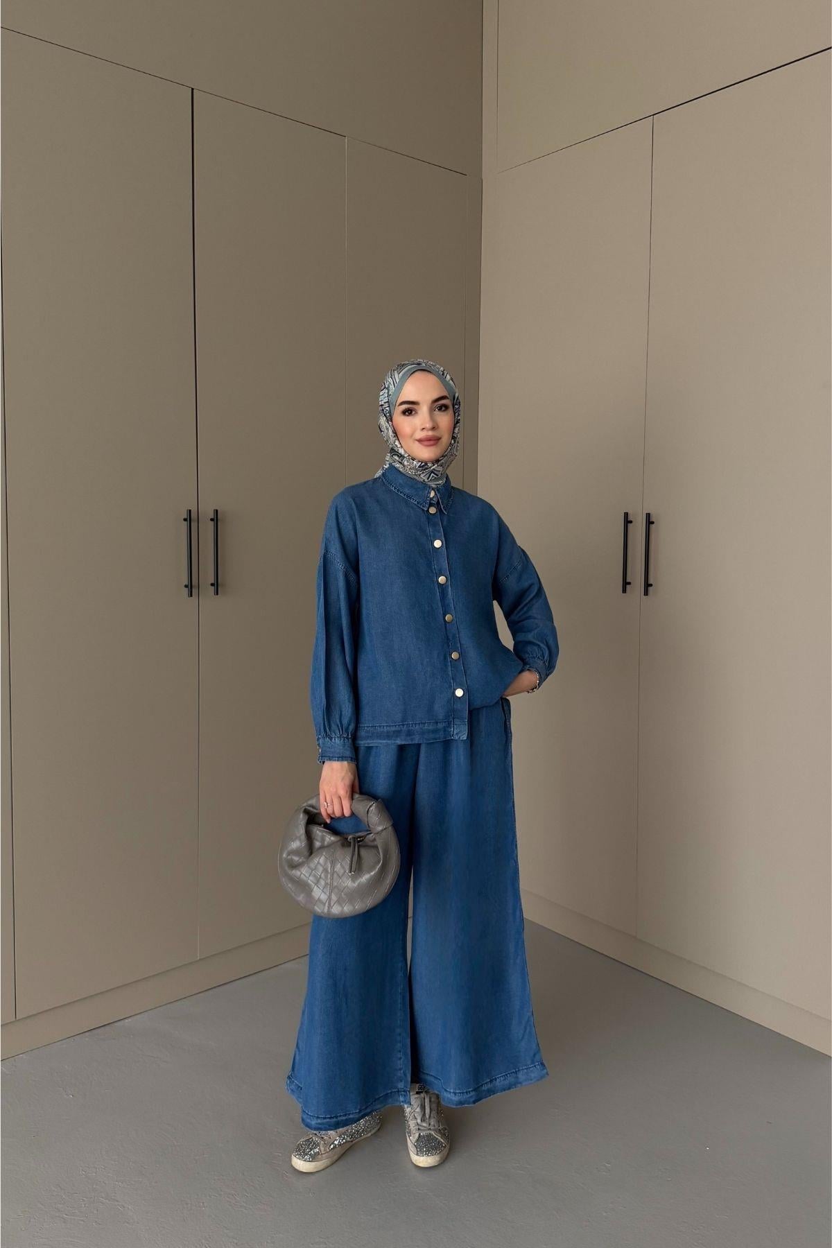 Becca Denim Takım Mavi