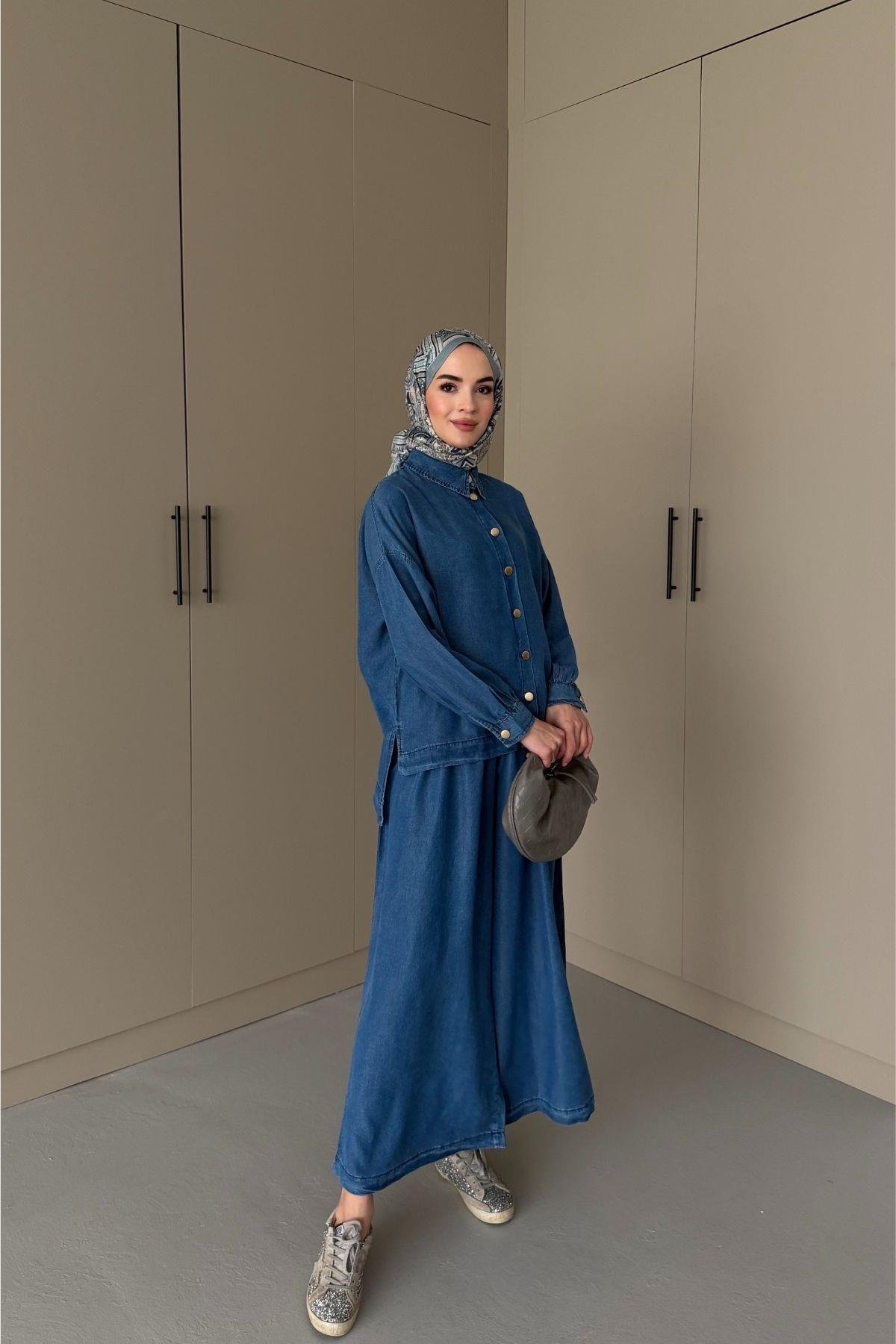 Becca Denim Takım Mavi