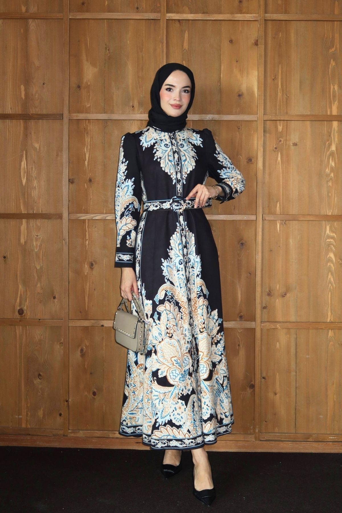 Belina Desenli İthal Elbise