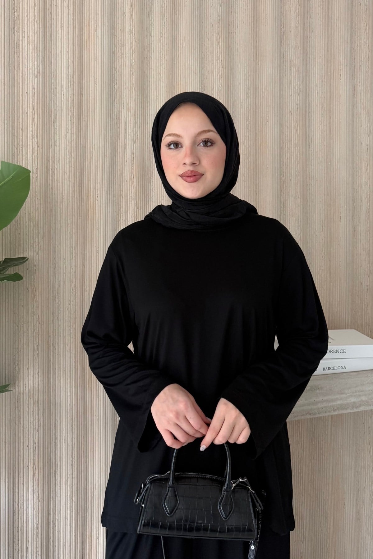 Dila Şalvar Pantolonlu Takım Siyah