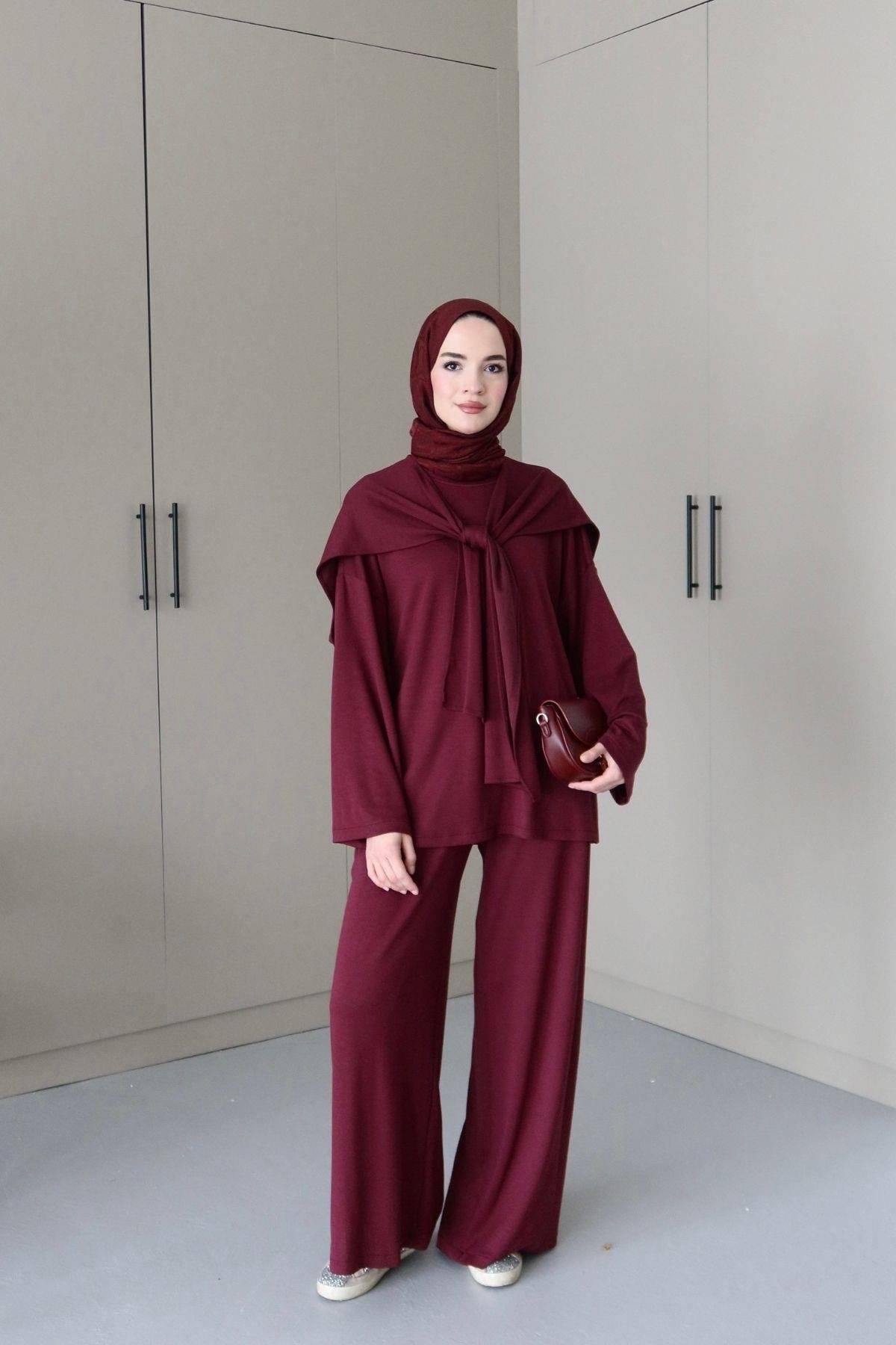 Dora Üçlü Oysho Takım Bordo