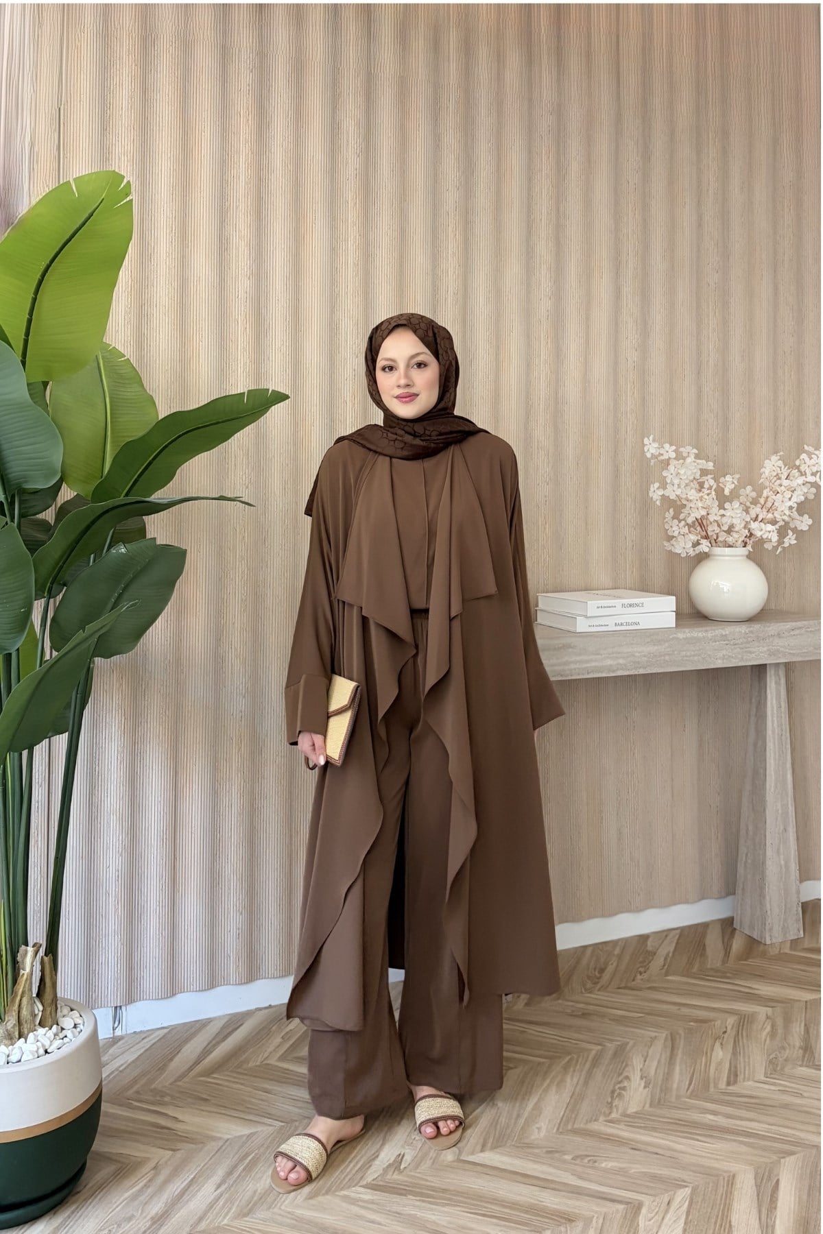 Dubai Üçlü Takım Kahverengi