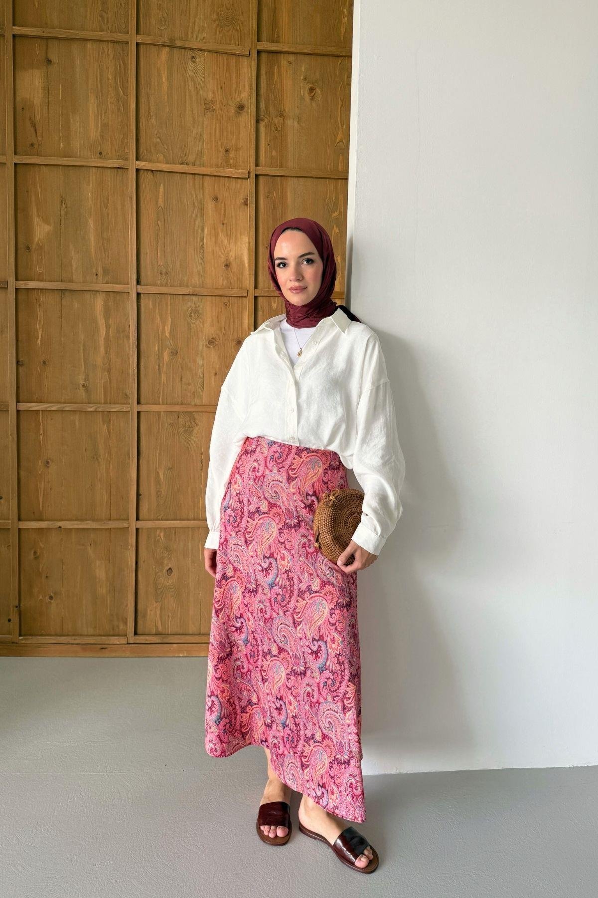 Etnik Desen Etek Pembe