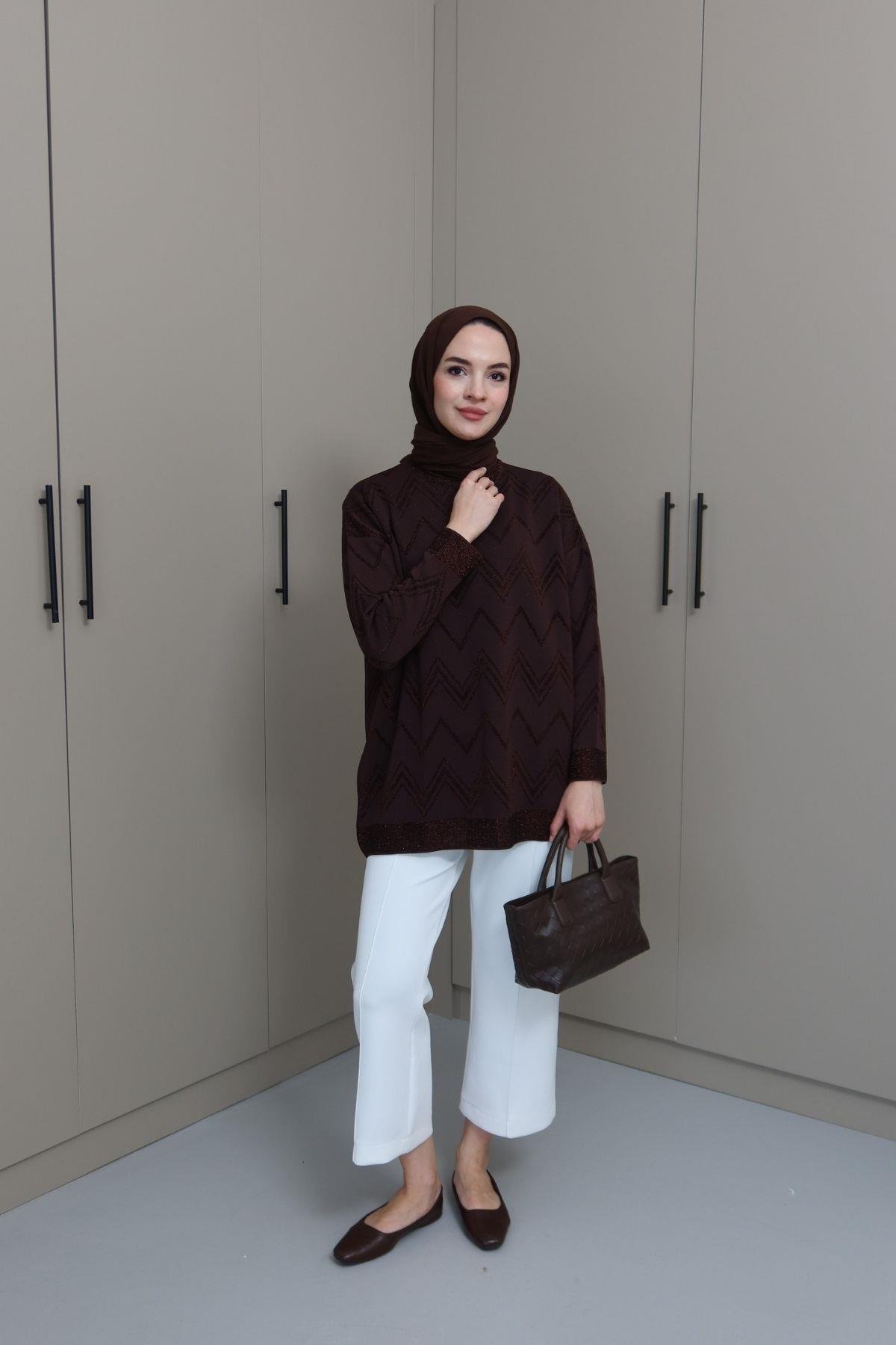 Everest Merserize Tunik Kahverengi
