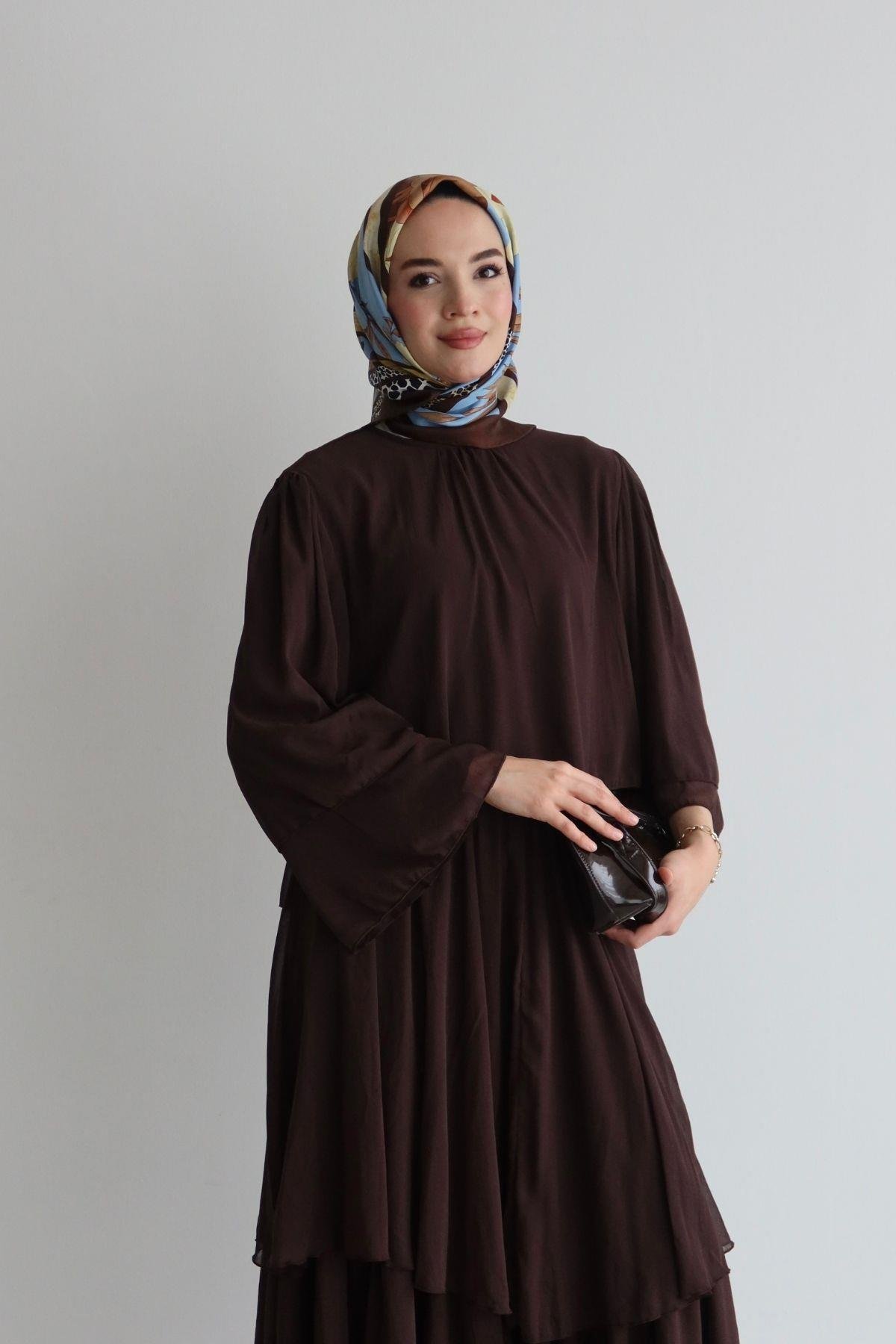 Farah Şifon Takım Kahverengi