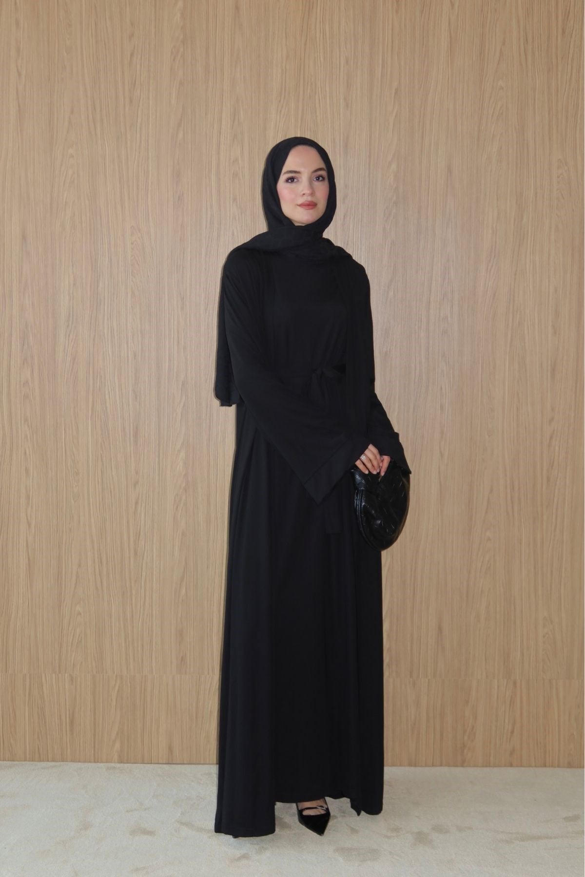 Jade Penye Abaya Takım Siyah