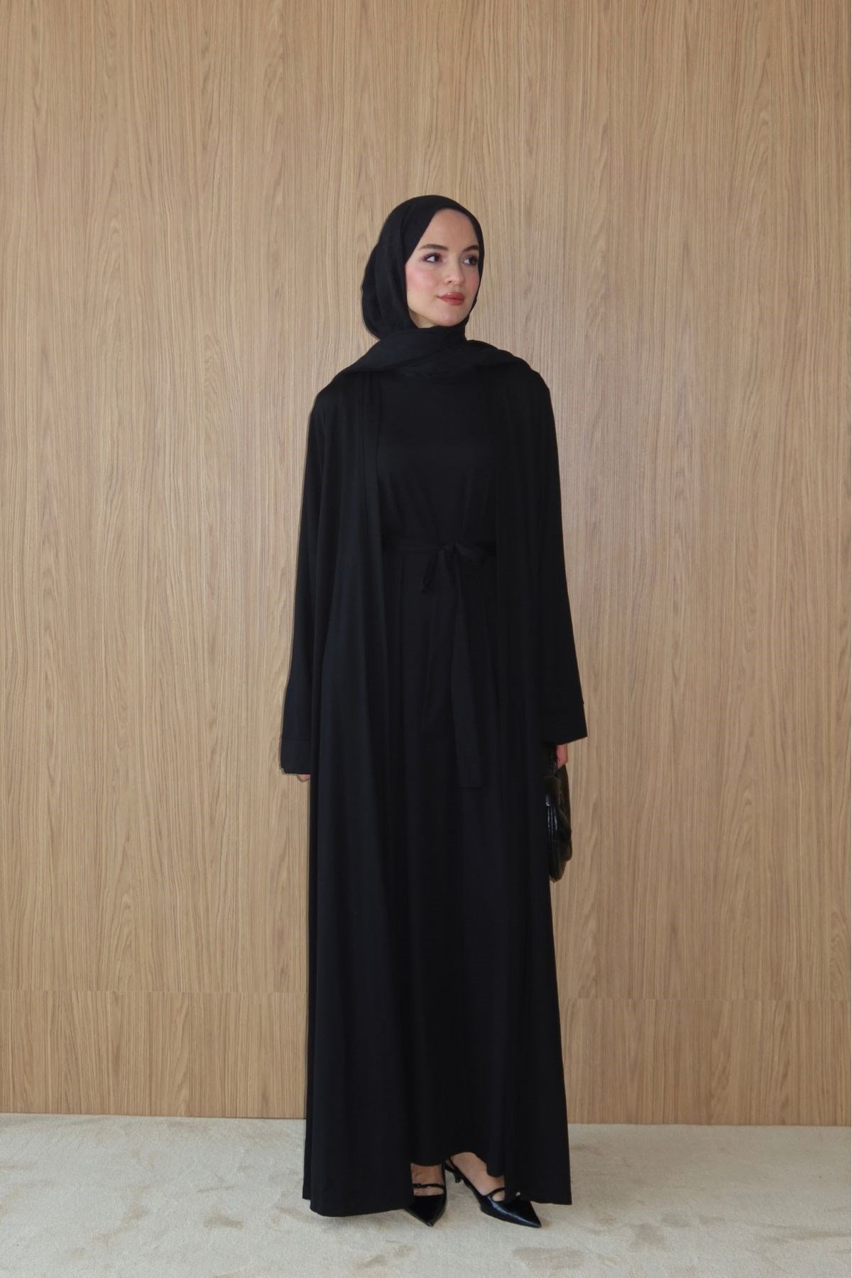 Jade Penye Abaya Takım Siyah