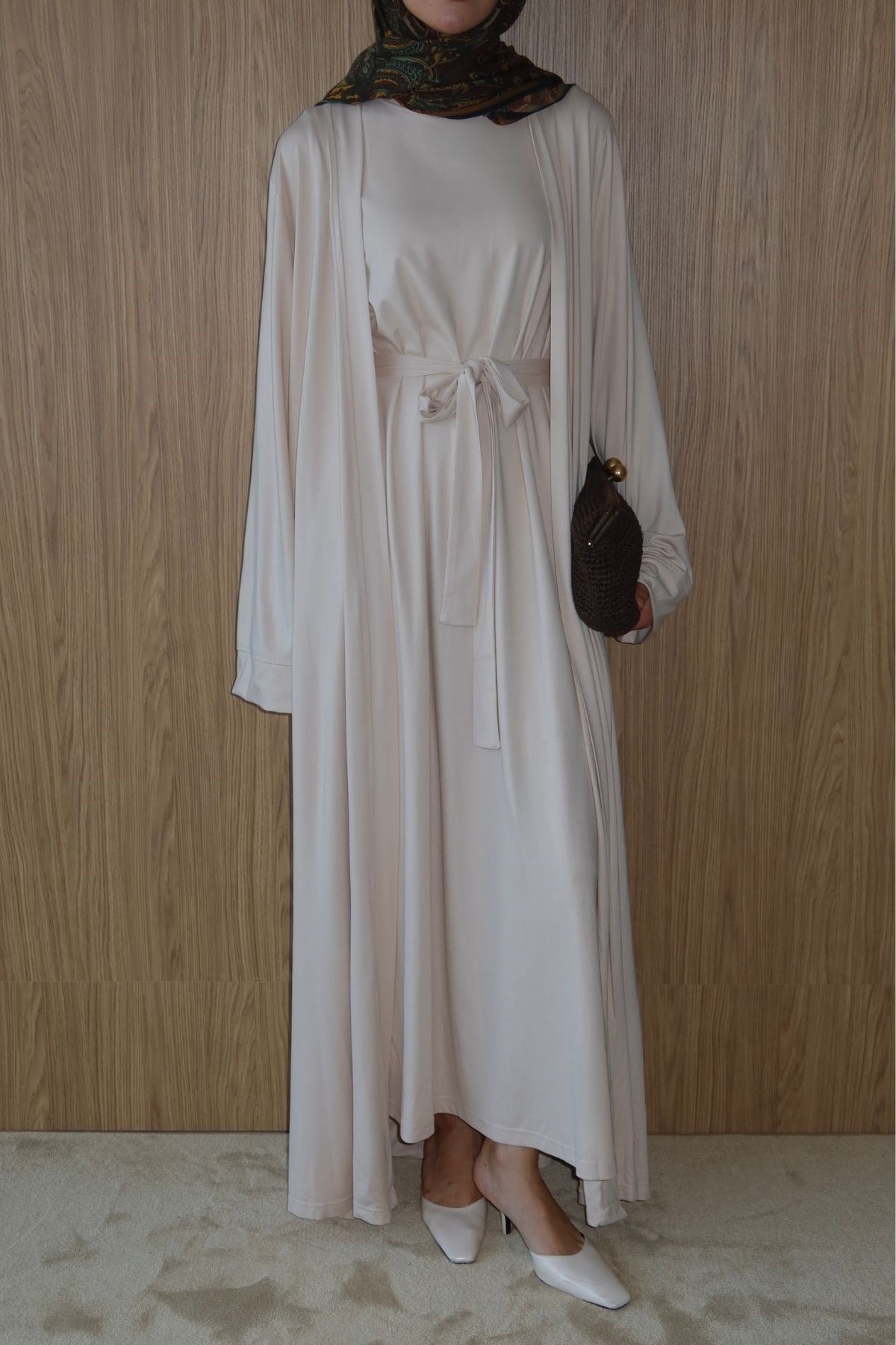 Jade Penye Abaya Takım Taş Rengi
