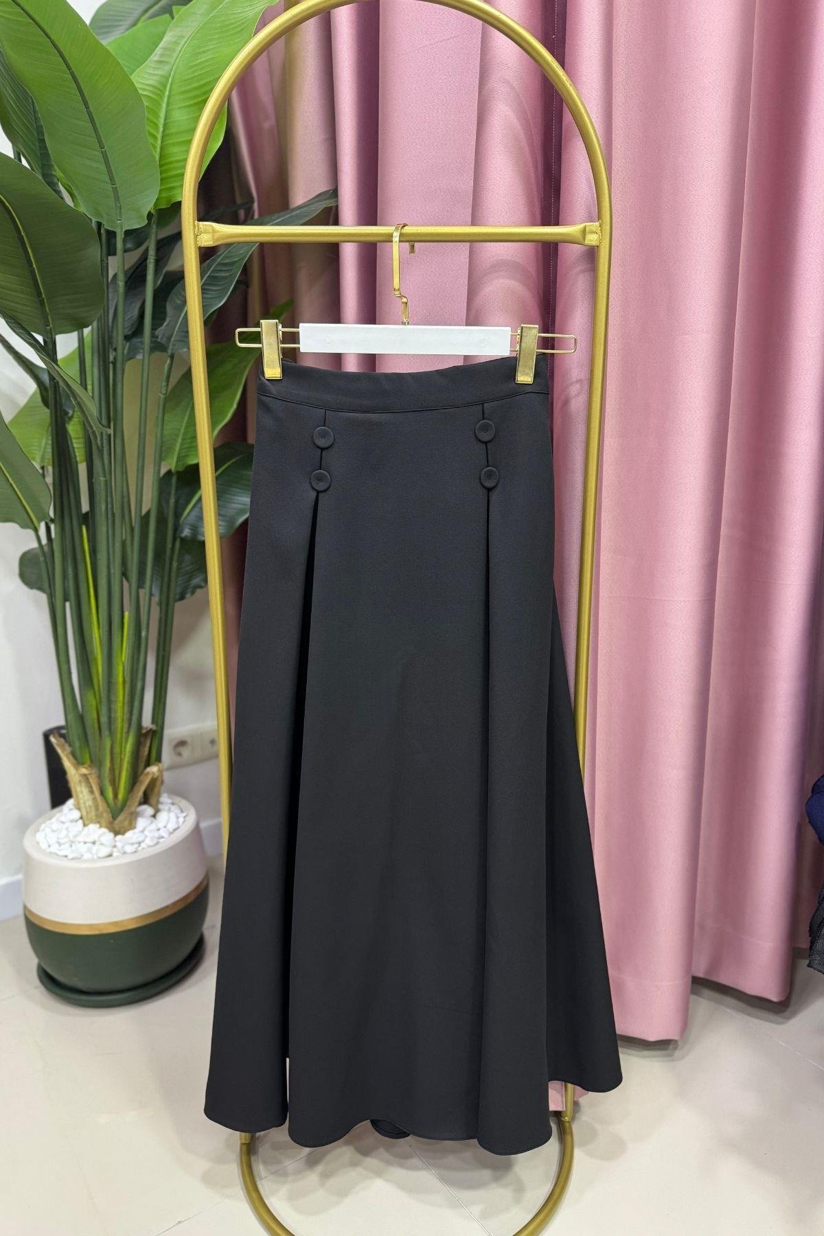 Lara Blazer Etekli Takım Siyah