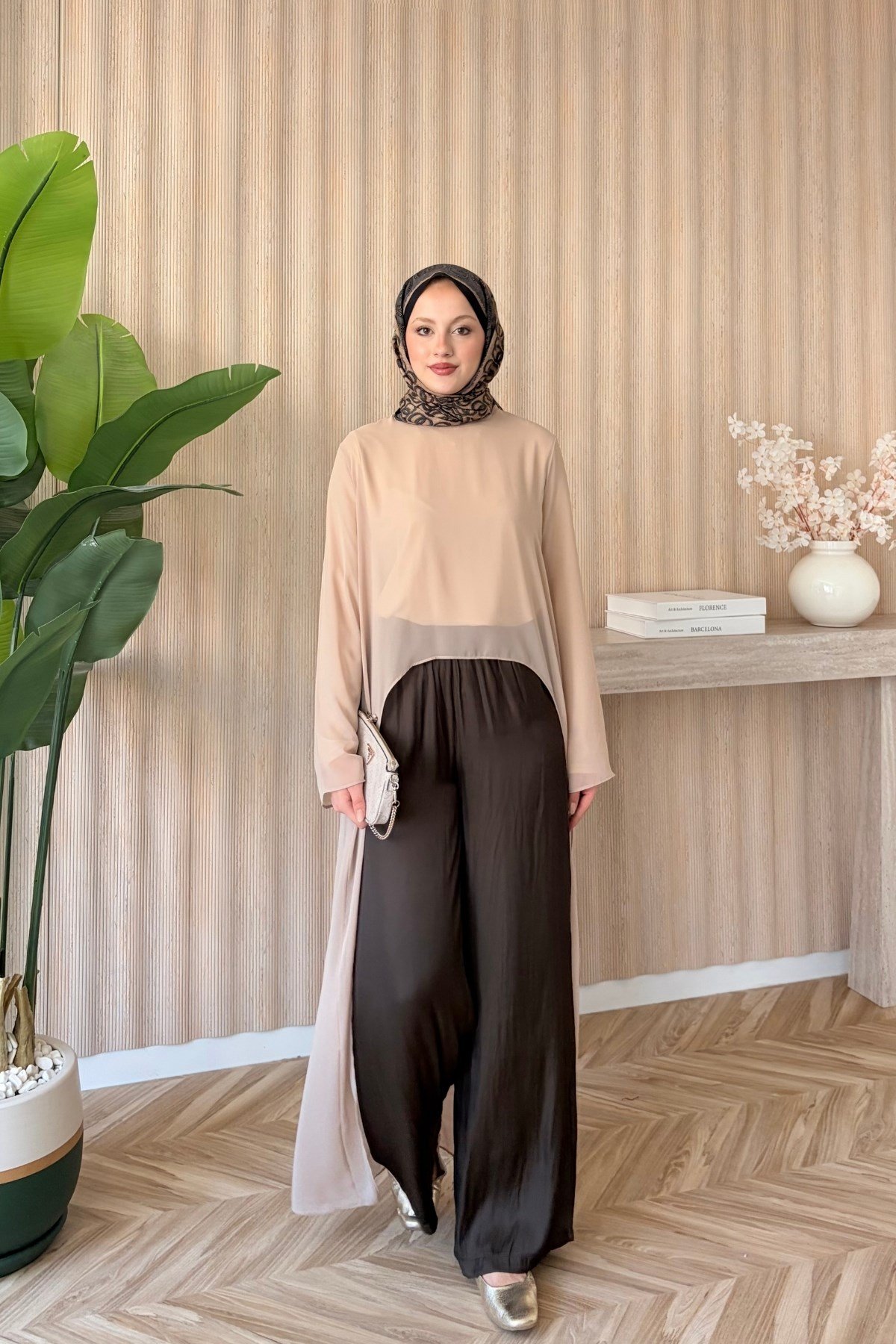 Lara Şifon Tunik Bej