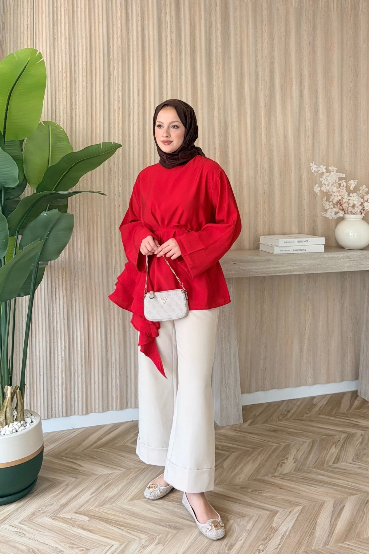 Larin Volanlı Bluz Kırmızı