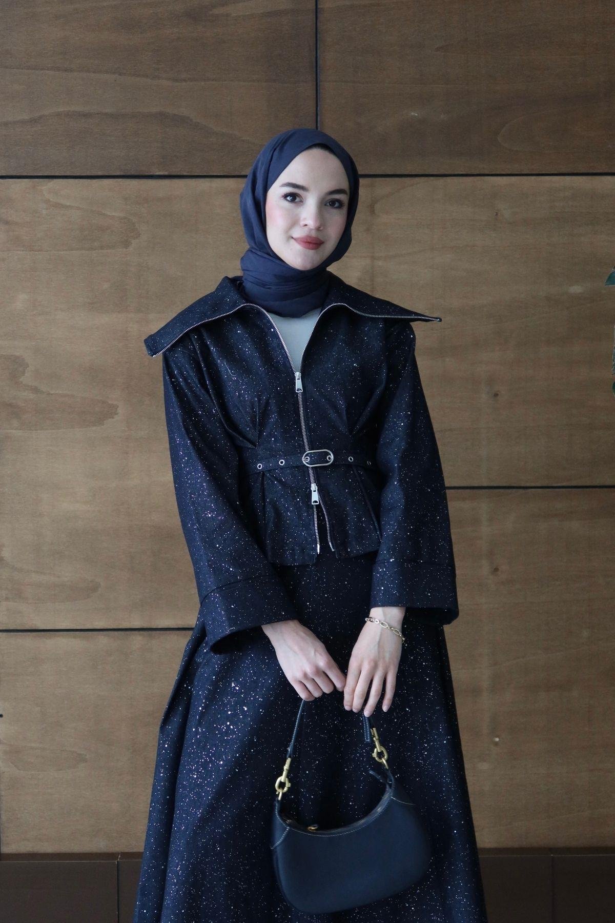 Laura Simli Denim Takım Lacivert