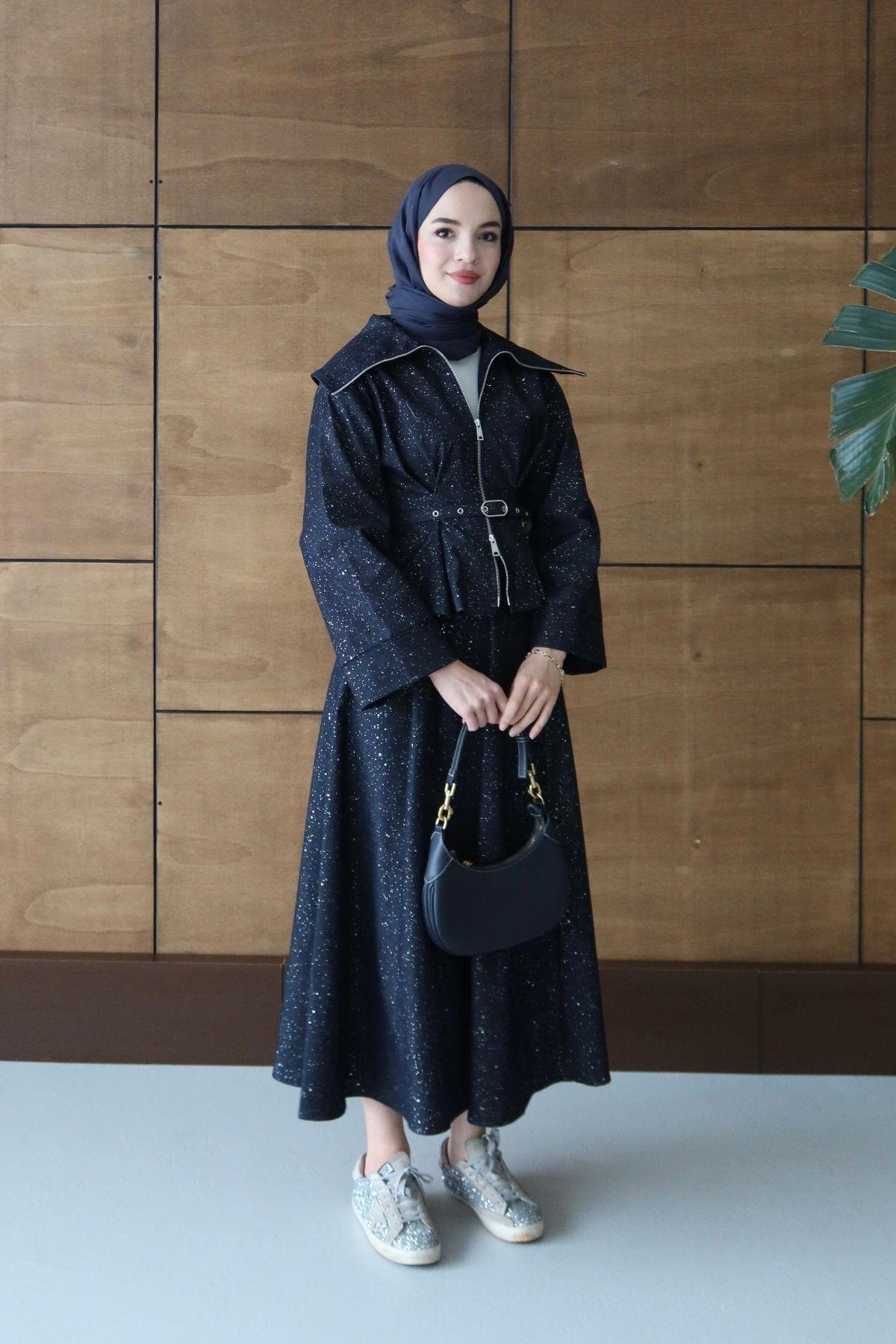 Laura Simli Denim Takım Lacivert