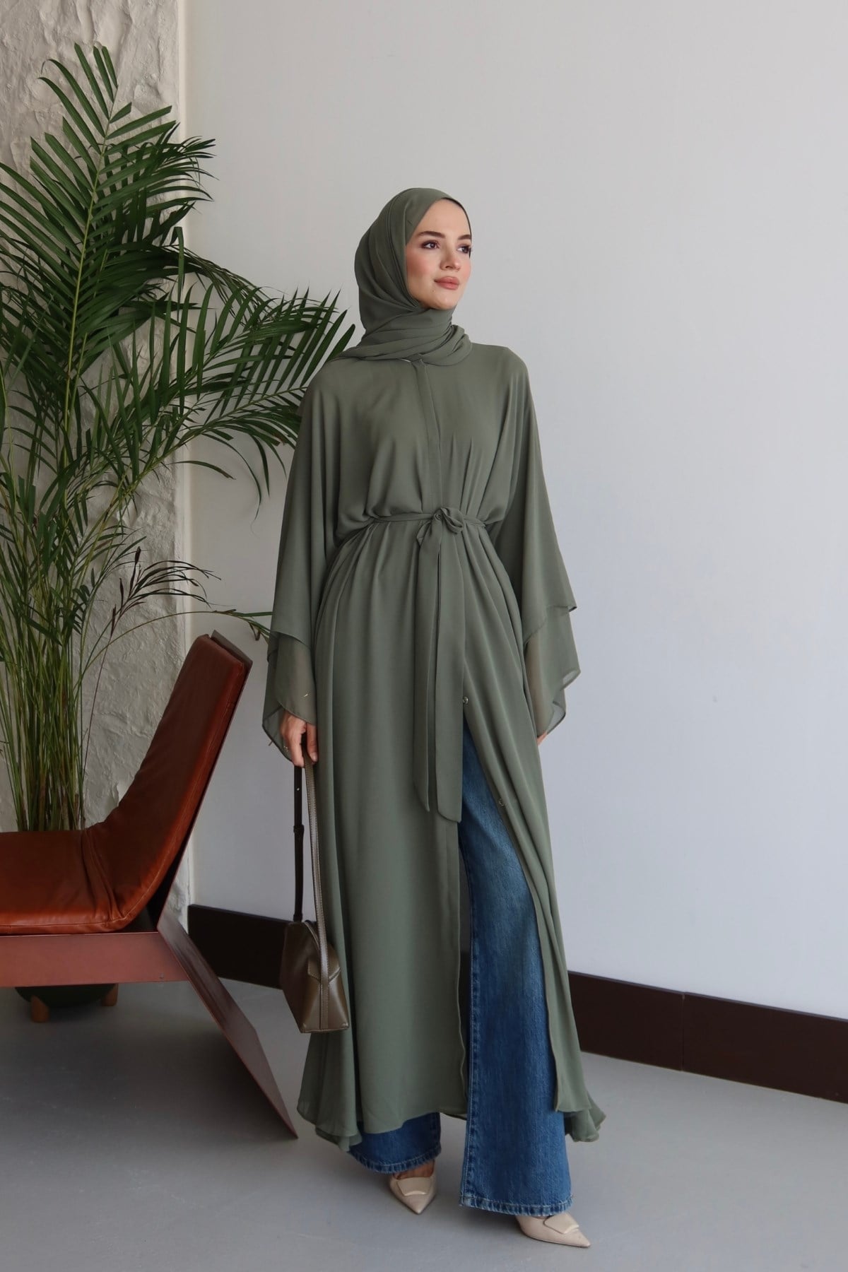 Lavin Şallı Abaya Yeşil
