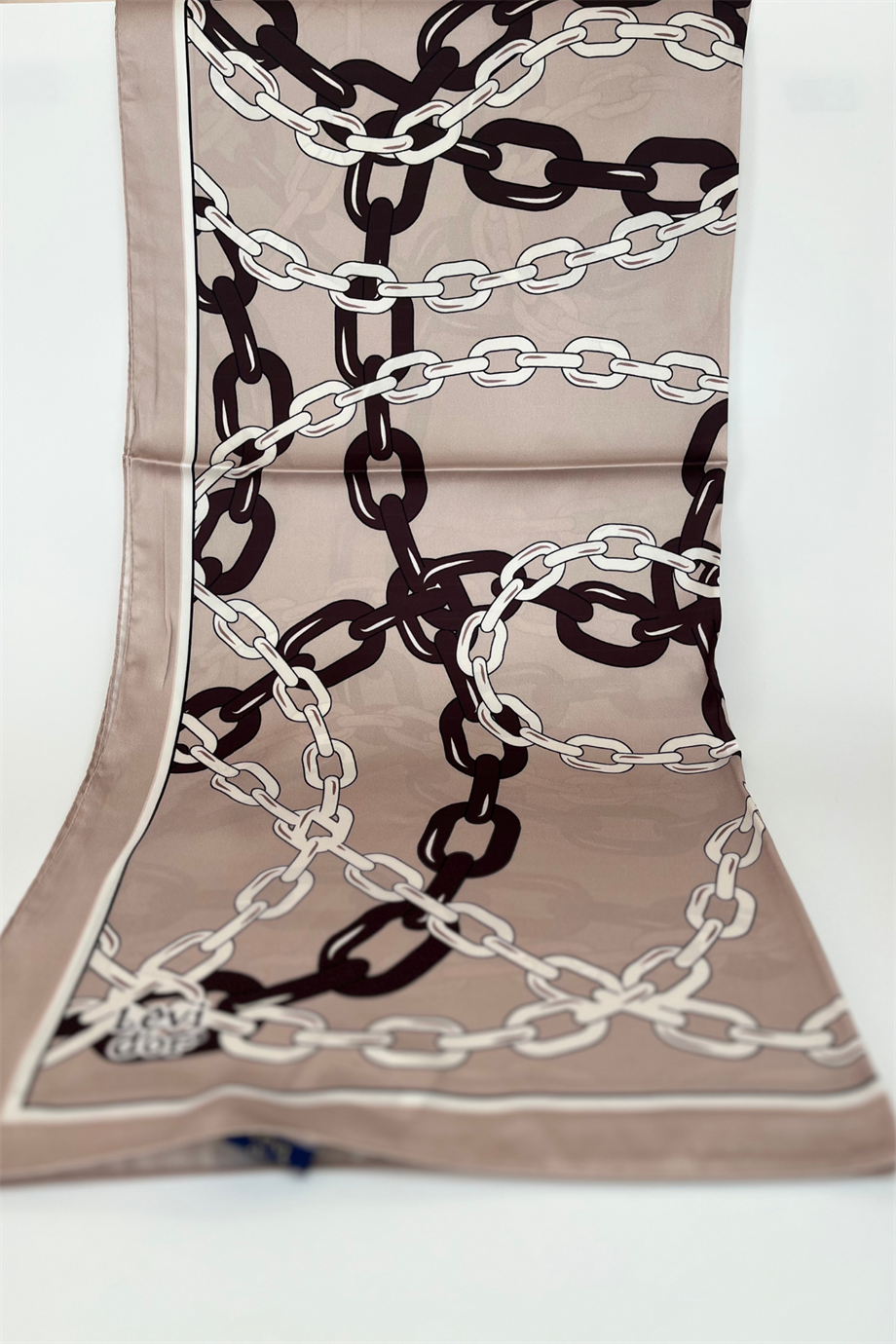 Levidor Zincir Desenli Twill Şal Kahverengi