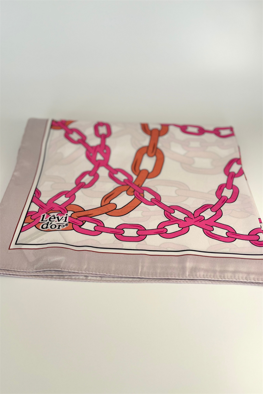 Levidor Zincir Desenli Twill Şal Pembe