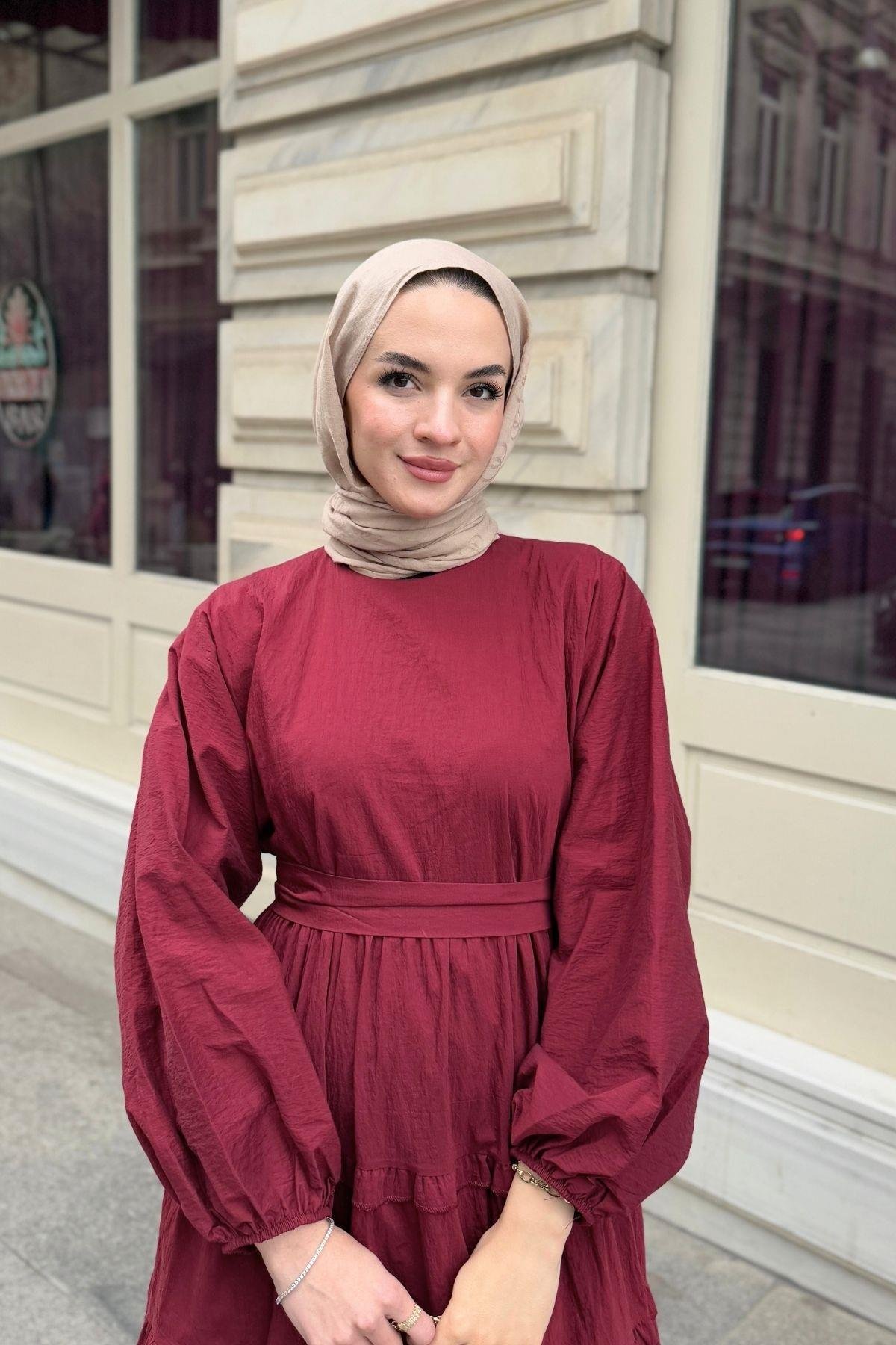 Lidya Elbise Bordo