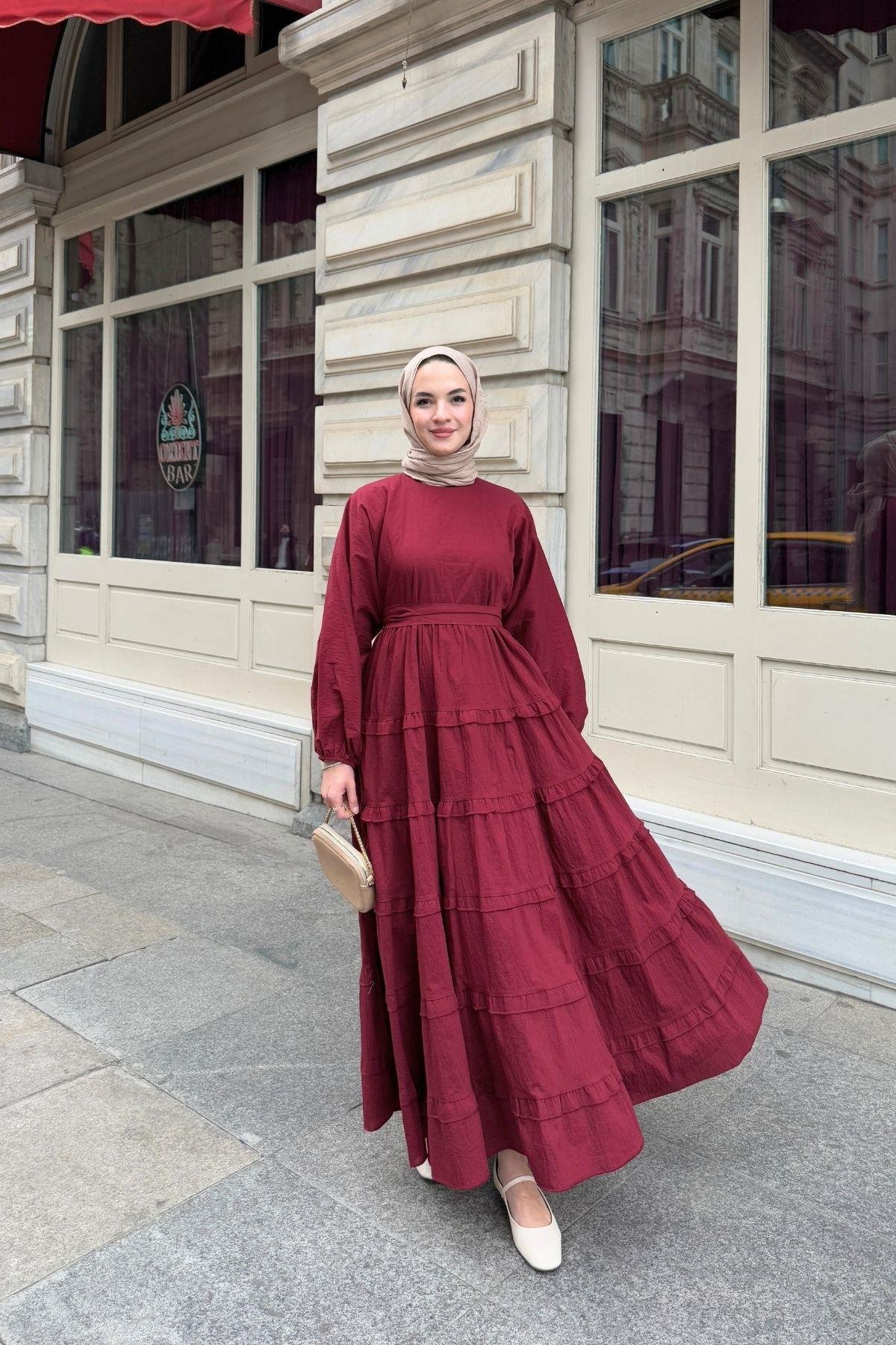 Lidya Elbise Bordo