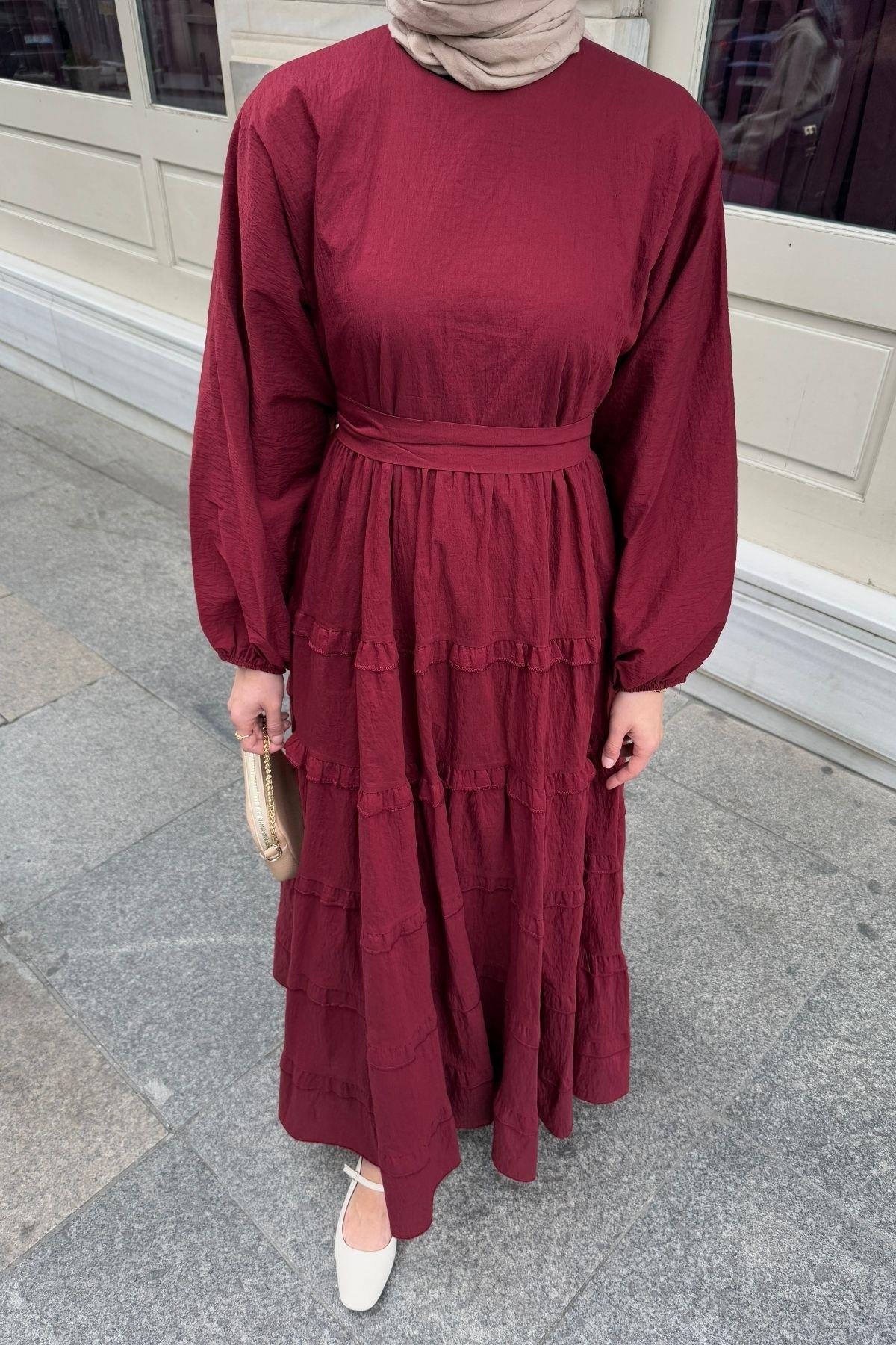 Lidya Elbise Bordo