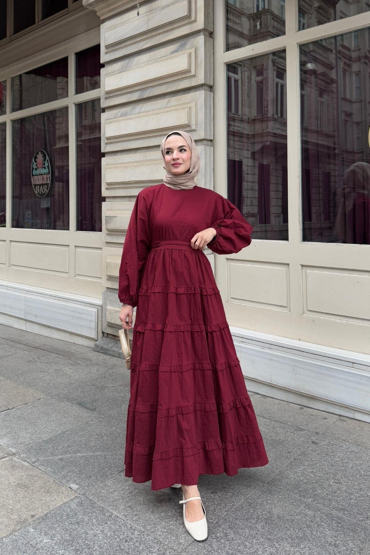 Lidya Elbise Bordo