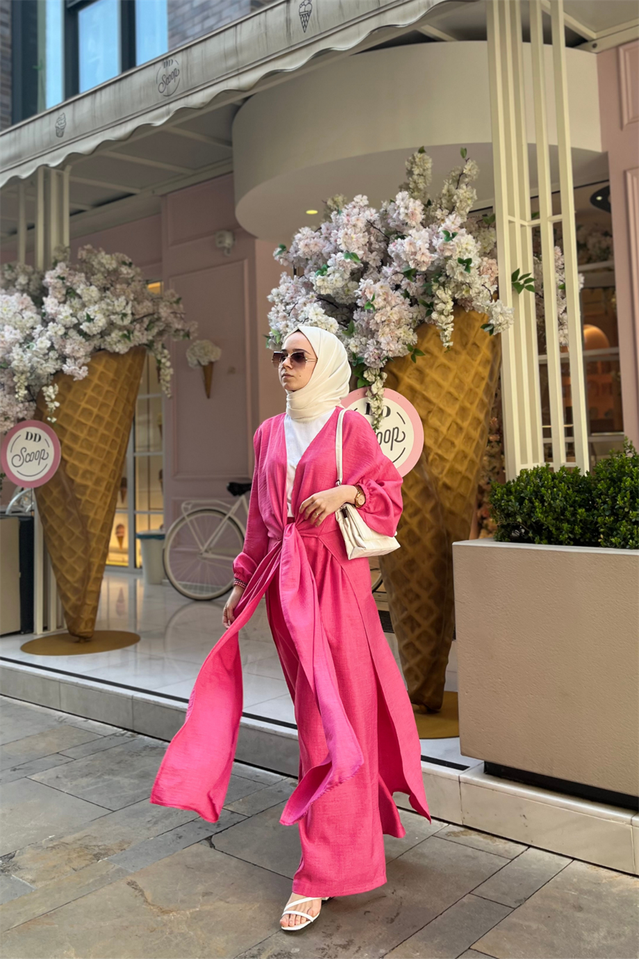 Live Kimono Takım Fuşya