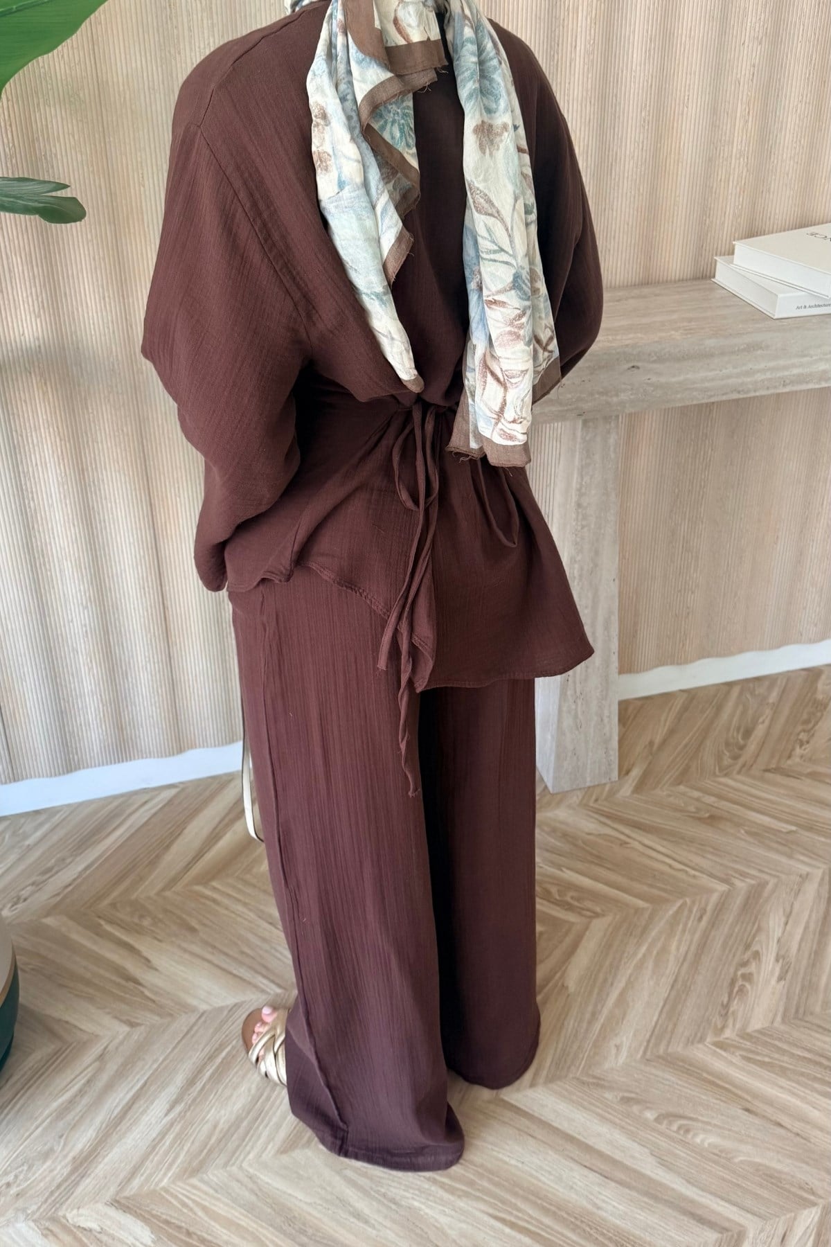 Liya Müslin Takım Kahve
